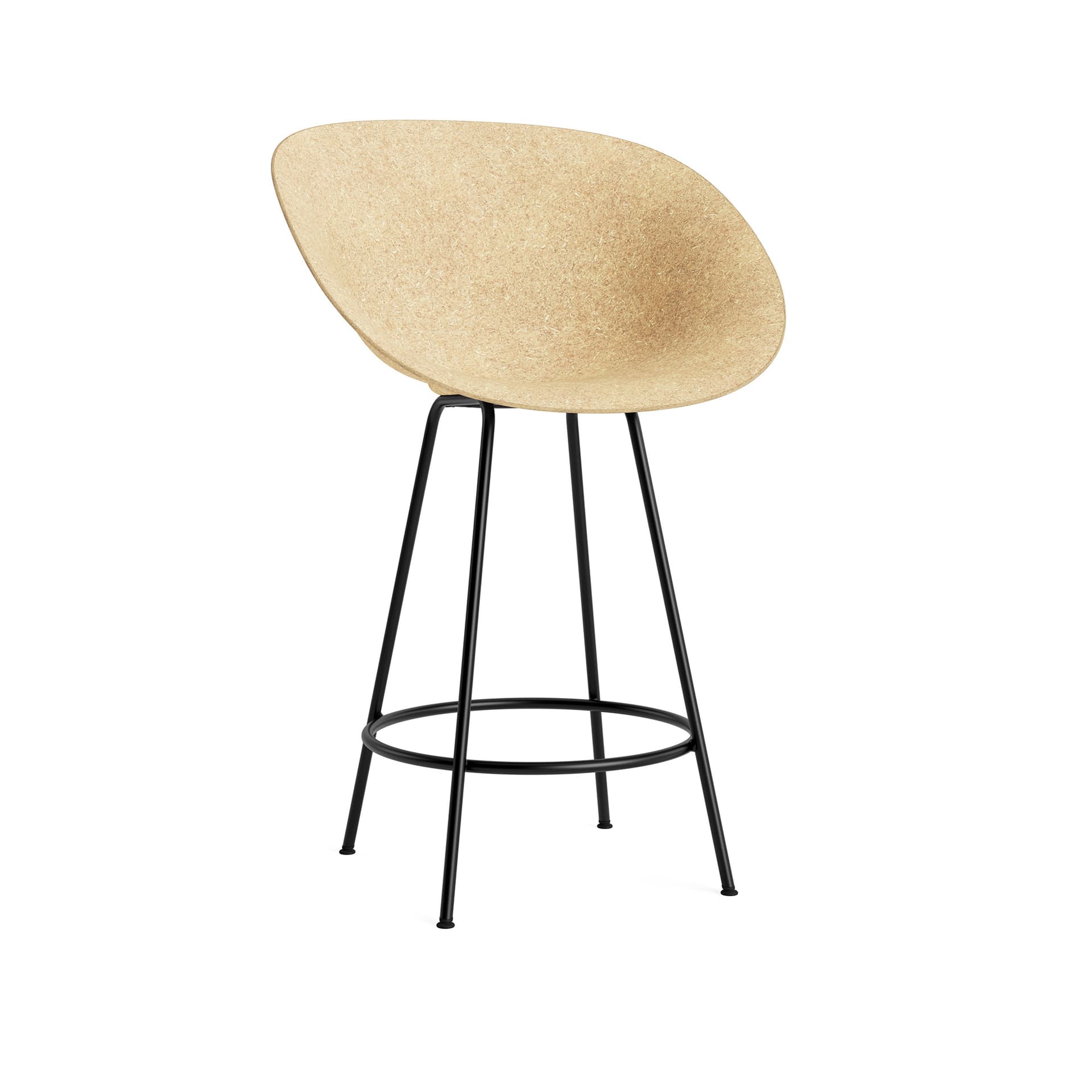 Normann Copenhagen - Mat Bar Armchair 65 cm Black Steel Hemp - Barstoler & barkrakker - Foersom & Hiort-Lorenzen - Beige - Naturlig materiale/Metall