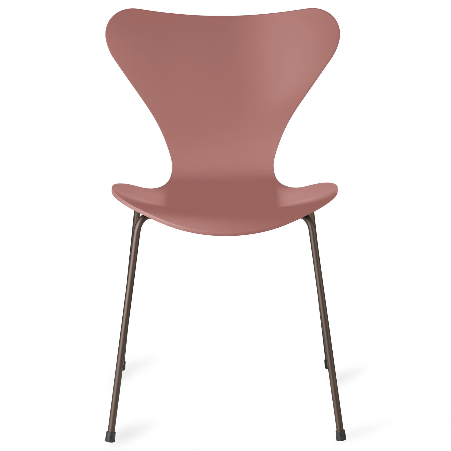 Fritz Hansen - Series 7 stol 3107 bøkfiner stålunderstell brun bronse wild rose - Spisestoler - Arne Jacobsen - Rosa - Metall/Tre