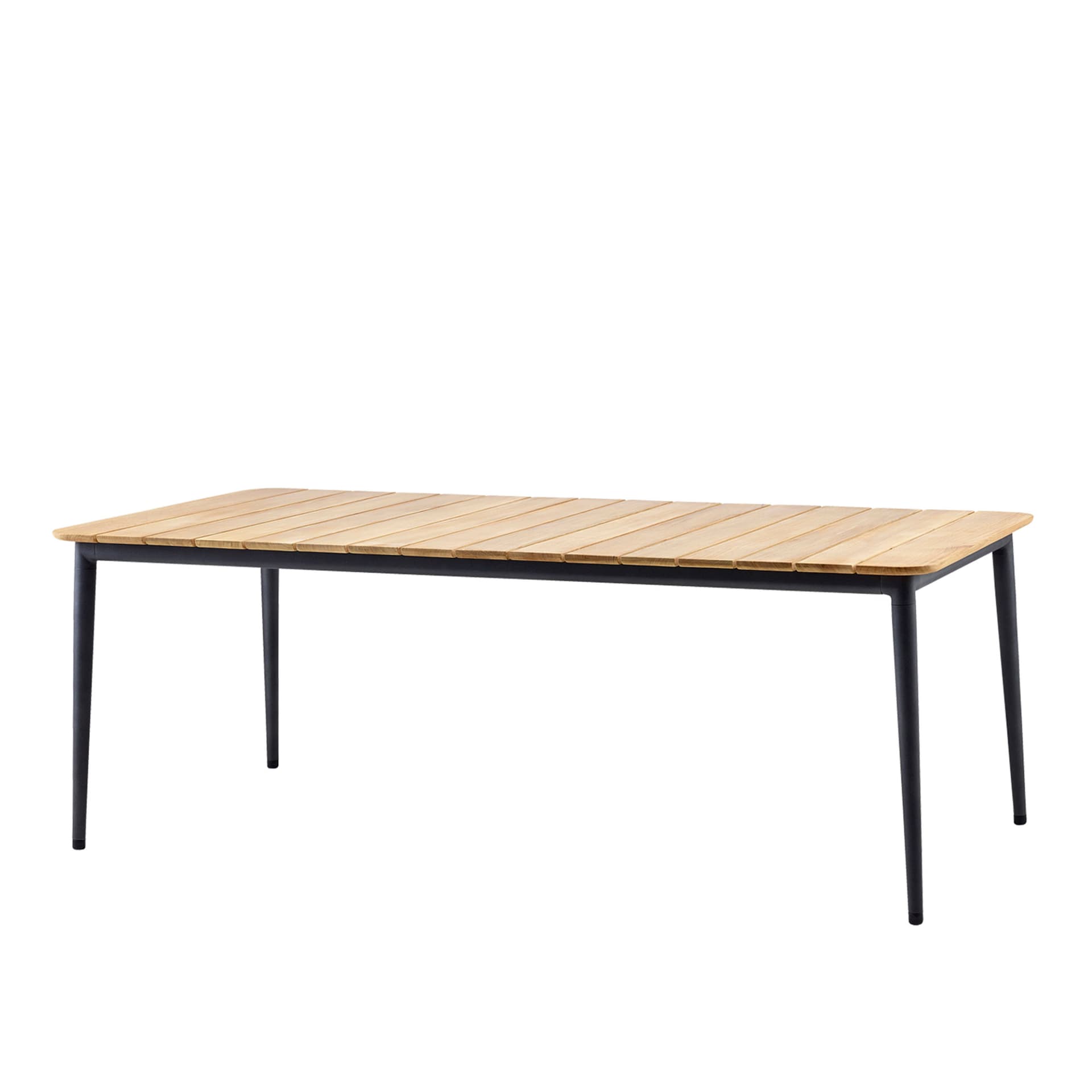 Cane-Line - Core Matbord, 210x90, Lava Grey,Bordsskiva: Teak, Stomme: Aluminium - Utendørs spisebord - Foersom & Hiort-Lorenzen MDD - Grå - Metall/Tre