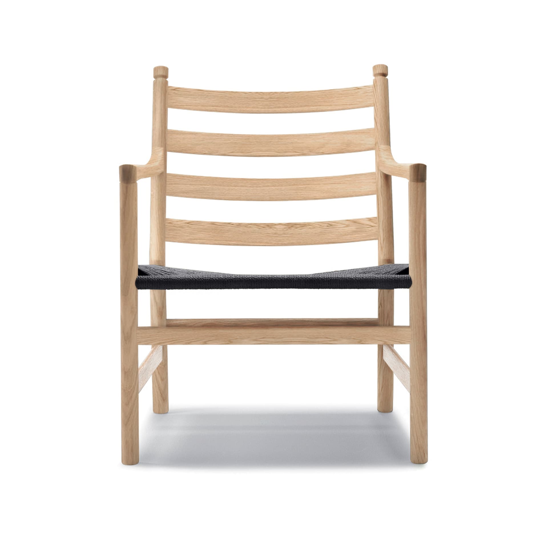 Carl Hansen - CH44 Ek Tvålad / Snöre Svart - Lenestoler - Hans J. Wegner - Svart - Naturlig materiale/Tre