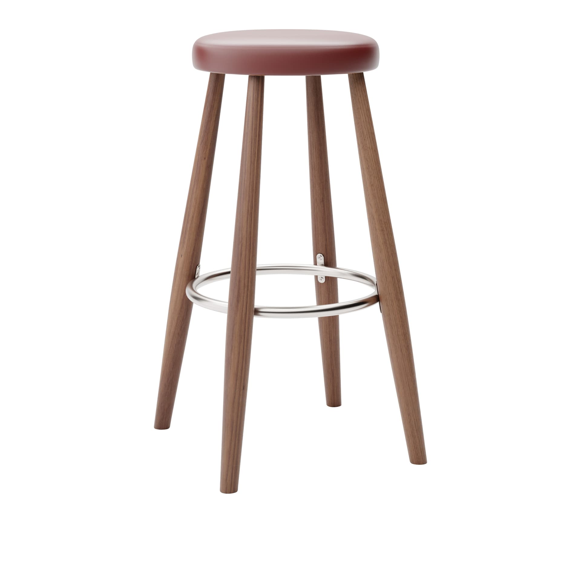 Carl Hansen - CH56 High Stool, Oljad Valnöt, Lädergrupp B Thor - 332 - Barstoler & barkrakker - Hans J. Wegner - Tre farget - Lær/Metall/Tre