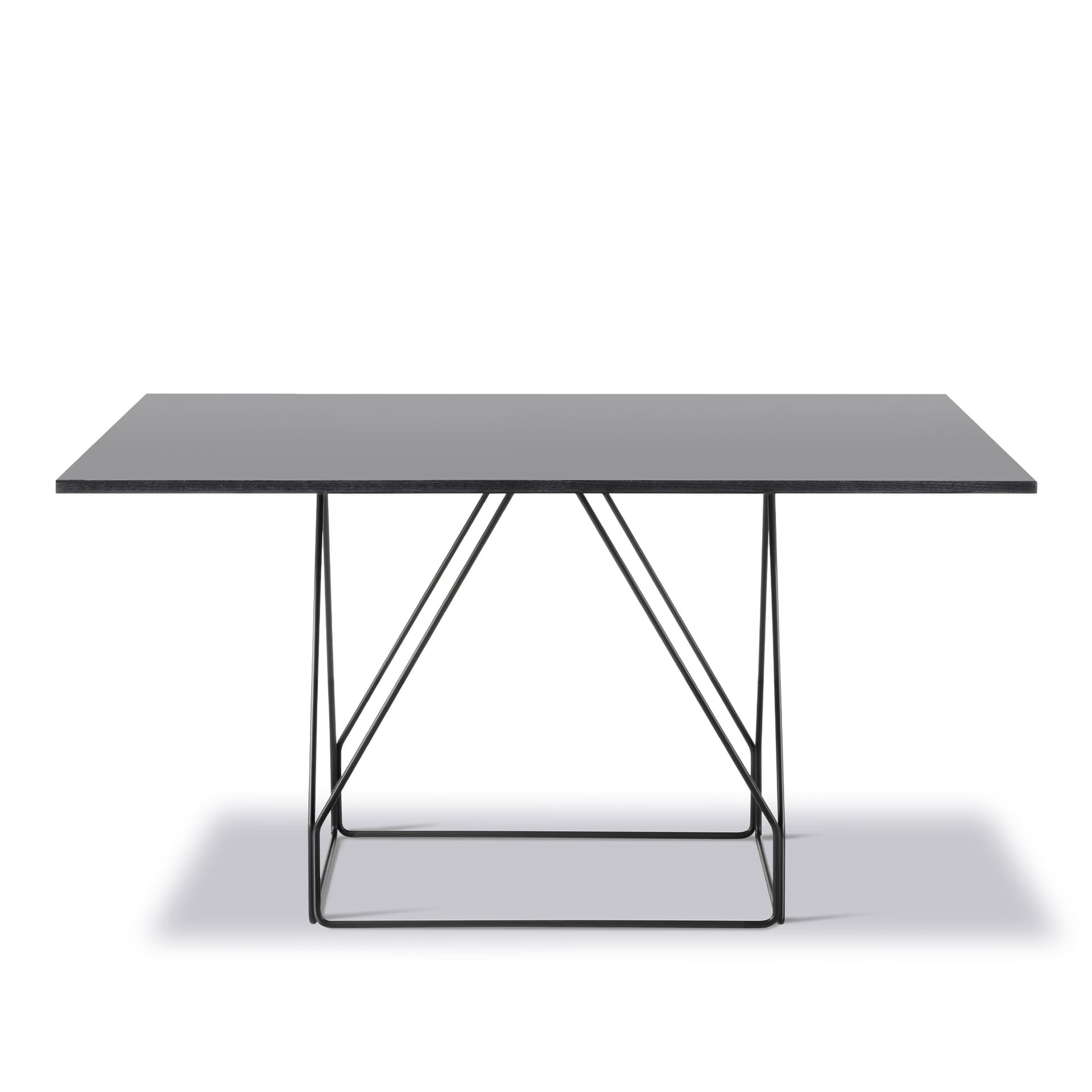 Fredericia Furniture - JG Table - 140x140 cm - Black linoleum - Black oak - Black lacquer - Spisebord - Jørgen Gammelgaard