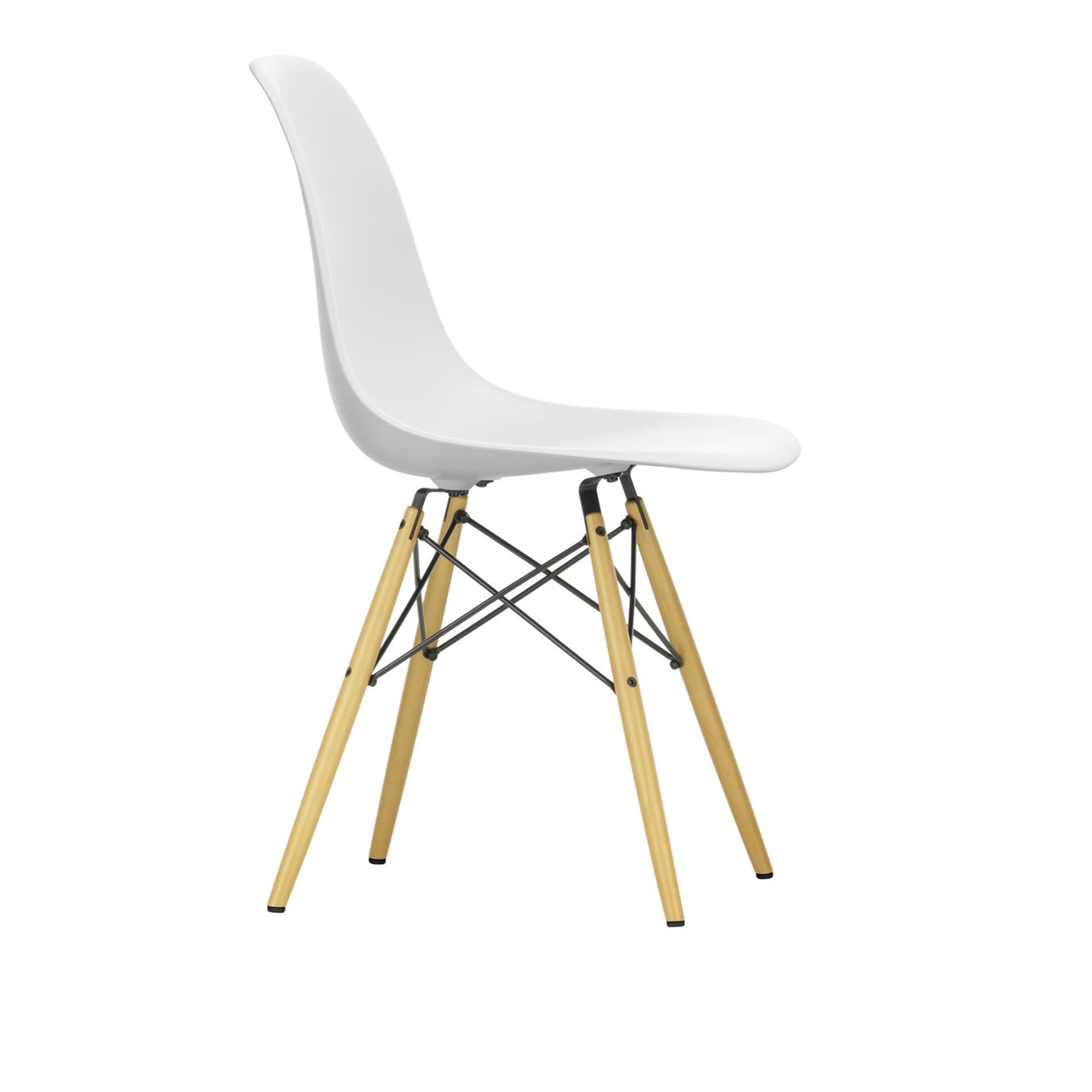 Vitra - Eames RE Plastic Chair DSW 85 Cotton White, Golden Maple - Spisestoler - Charles & Ray Eames - Hvit - Metall/Plast