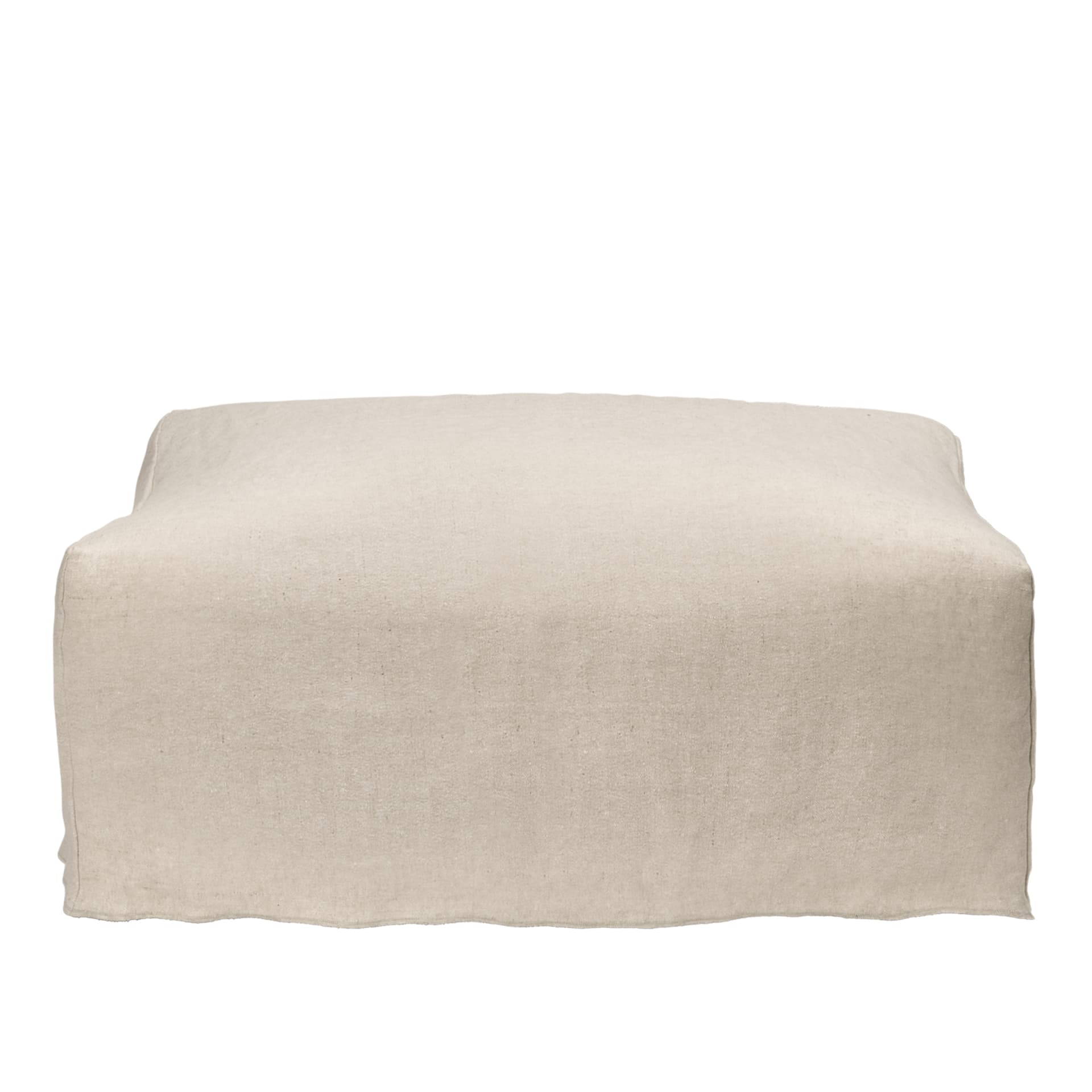 Ferm Living - Catena Pouf Rec S501 Loose Drape - Natural - Puffer - Beige - Plast