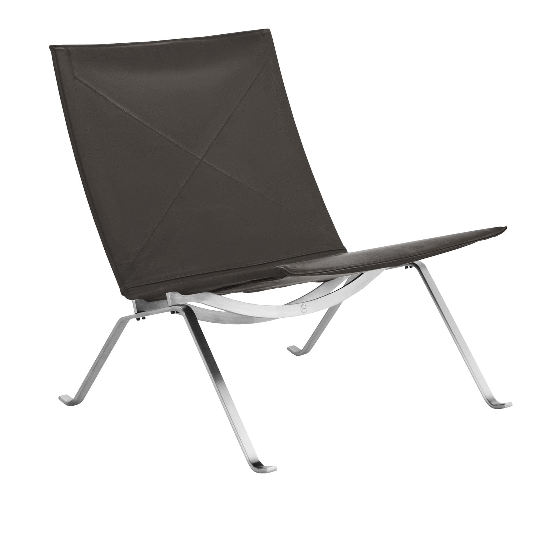 Fritz Hansen - PK22, Läder, Grace Dark Brown - Lenestoler - Poul Kjærholm - Brun - Lær/Metall
