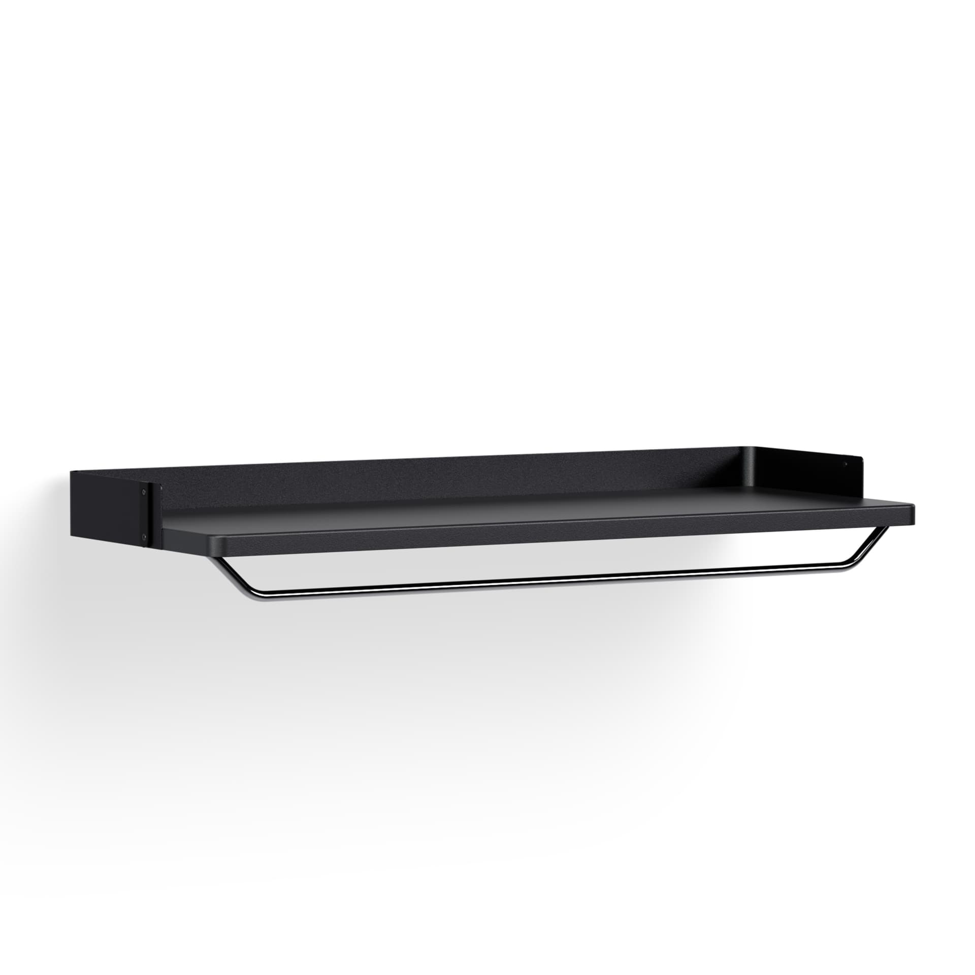 HAY - Pier System Shelf W. Hanger - Ps Black Powder Coated Steel - Hyller & Hyllesystemer - Svart - Metall