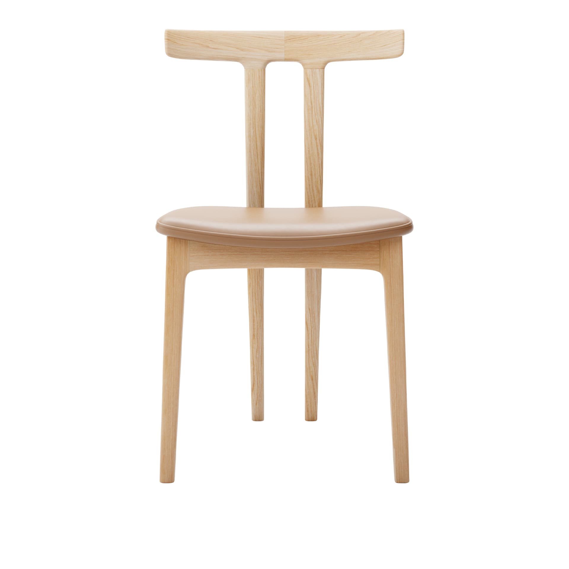 Carl Hansen - OW58, T-Chair, Oiled Oak, Leather Cat. C Sif 95 - Spisestoler - Ole Wanscher - Tre farget - Lær/Tre/Skum