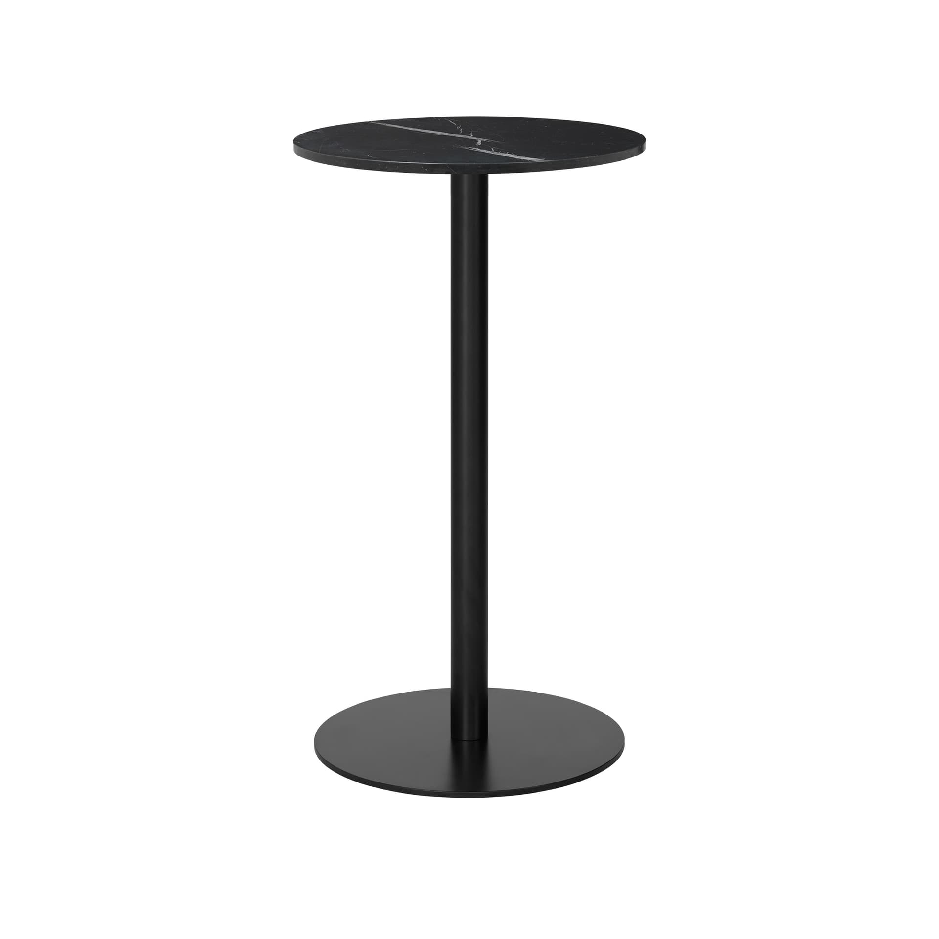 Gubi - Gubi 1.0 Bar Table, Round, Ø60, Black Base, Marble Top - Nero Marquina - Barbord - Svart - Metall/Stein