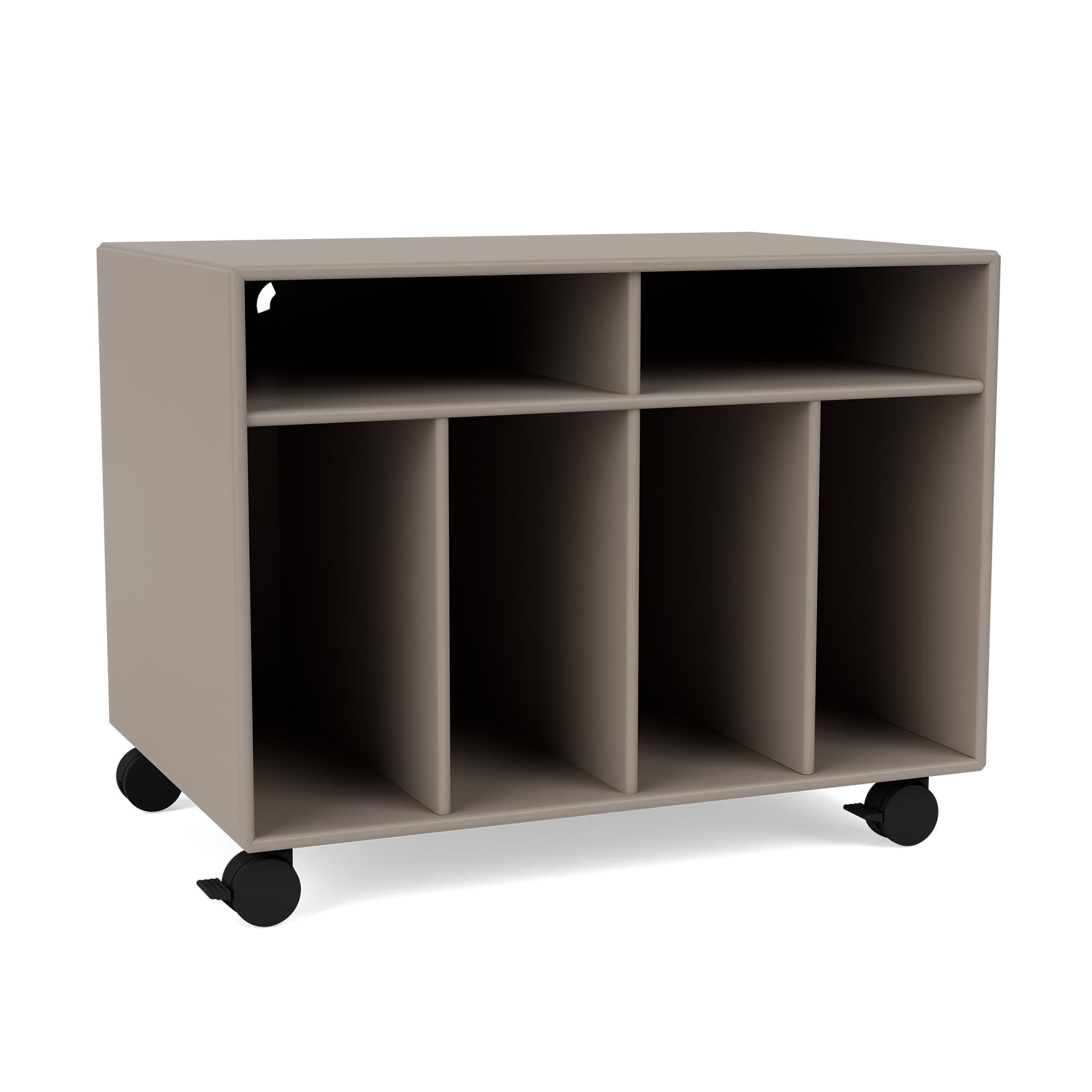Montana - SPIN I Vinyl Storage, 05-CastorsCR70Black, 141 Truffle - Quickship - TV-benker - Peter J. Lassen - Beige