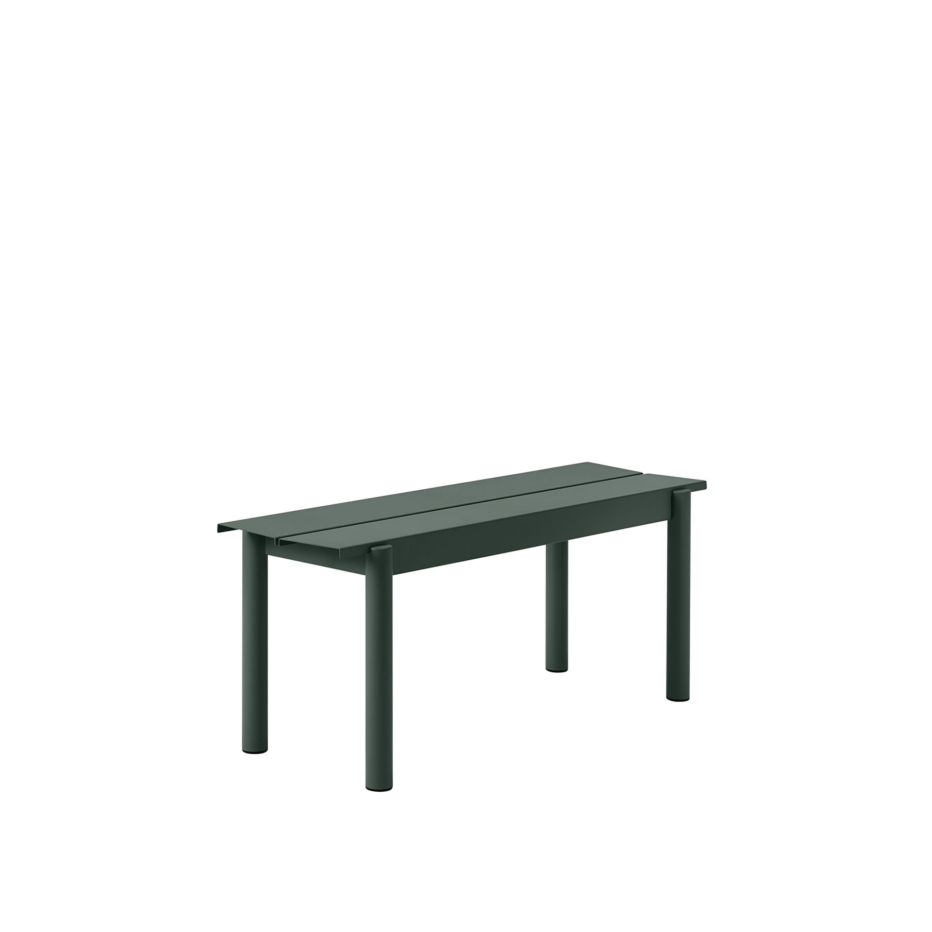 Muuto - Linear Steel Bench 110cm Dark Green - Hagebenker & sofaer - Thomas Bentzen - Grønn - Metall