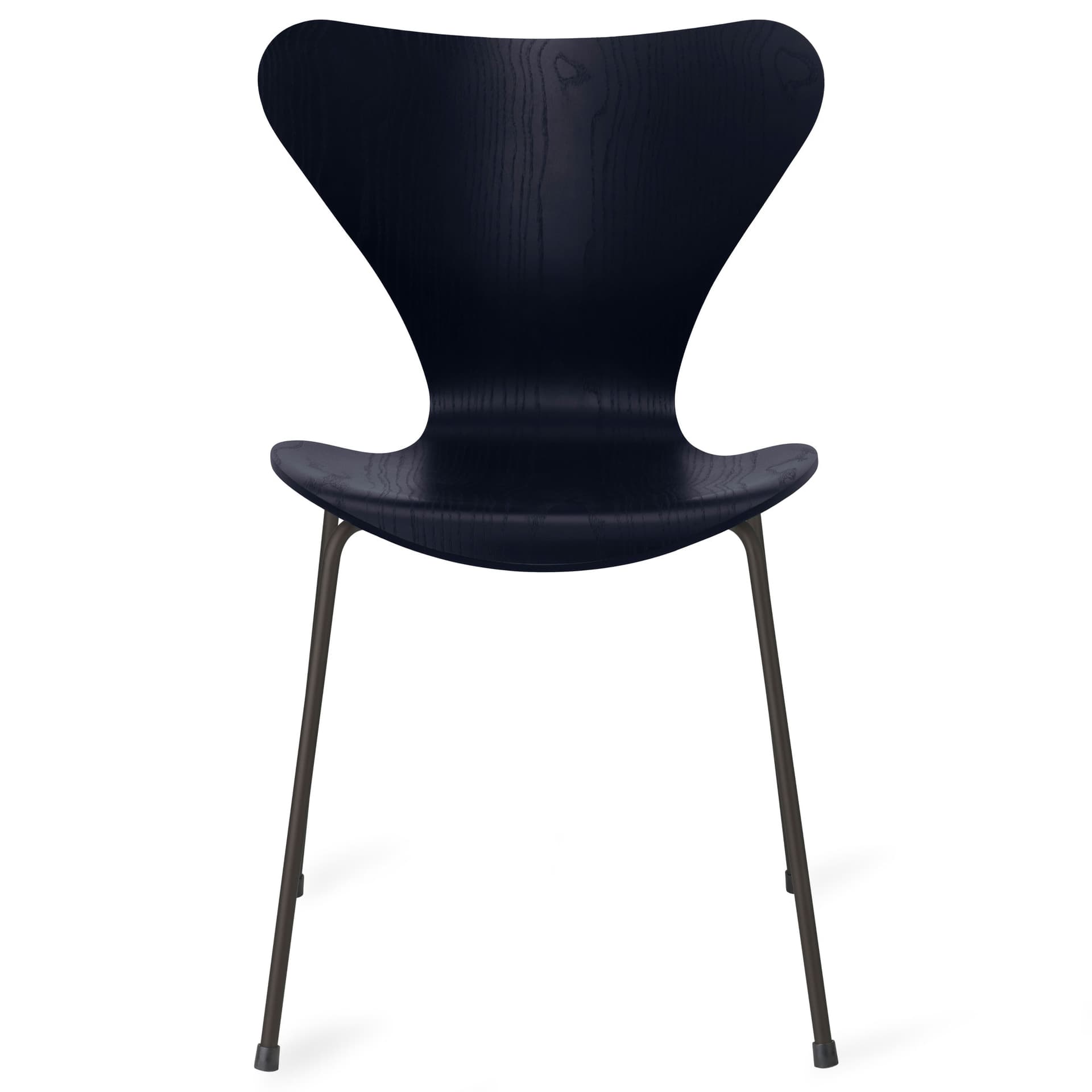 Fritz Hansen - Series 7 stol 3107 farget askfiner stålram varm grafitt midnight blue - Spisestoler - Arne Jacobsen - Blå - Metall/Tre