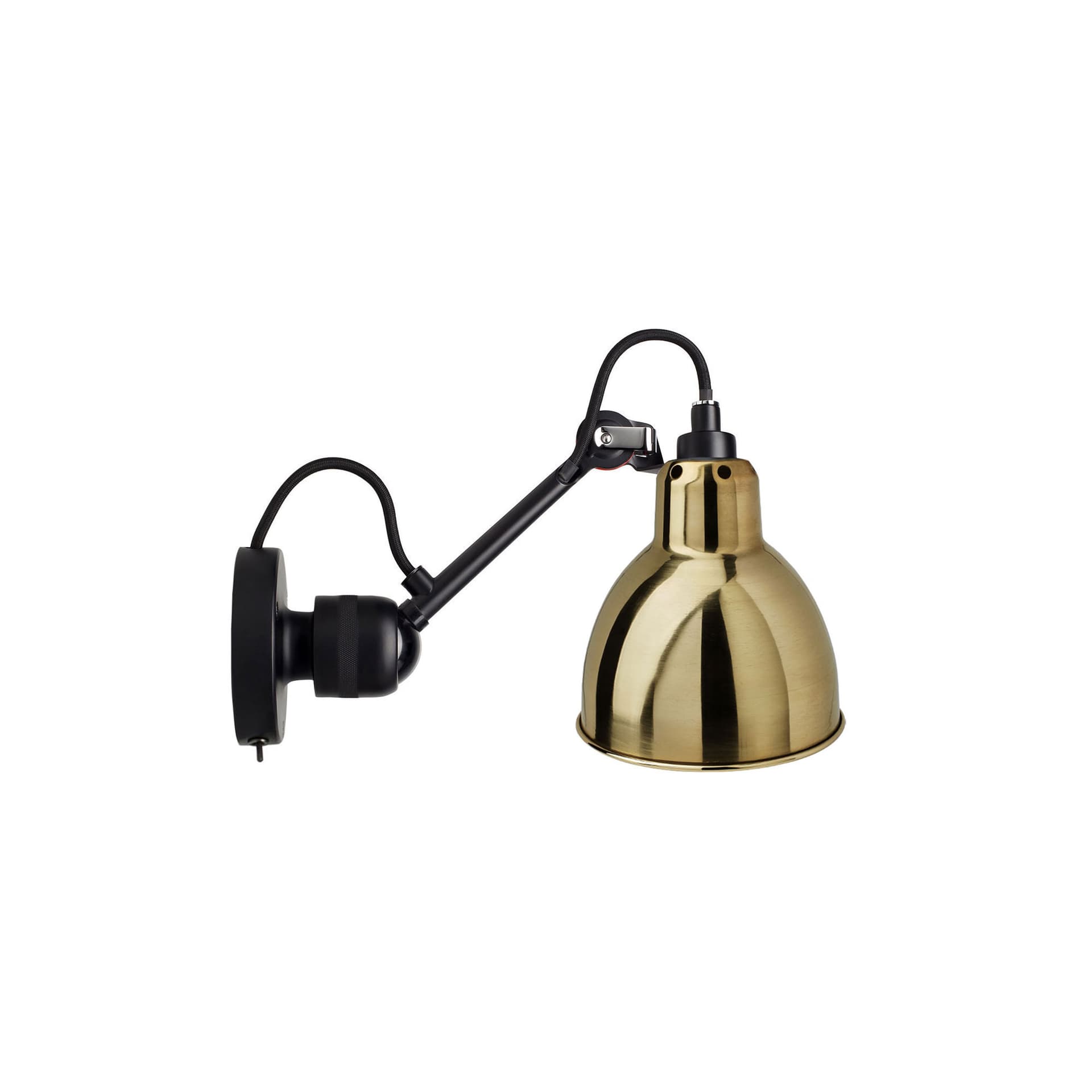 DCWéditions - Lampe Gras No304 SW - Rund, svart sokkel, messing - Sengelamper - Bernard-Albin Gras - Gull - Metall
