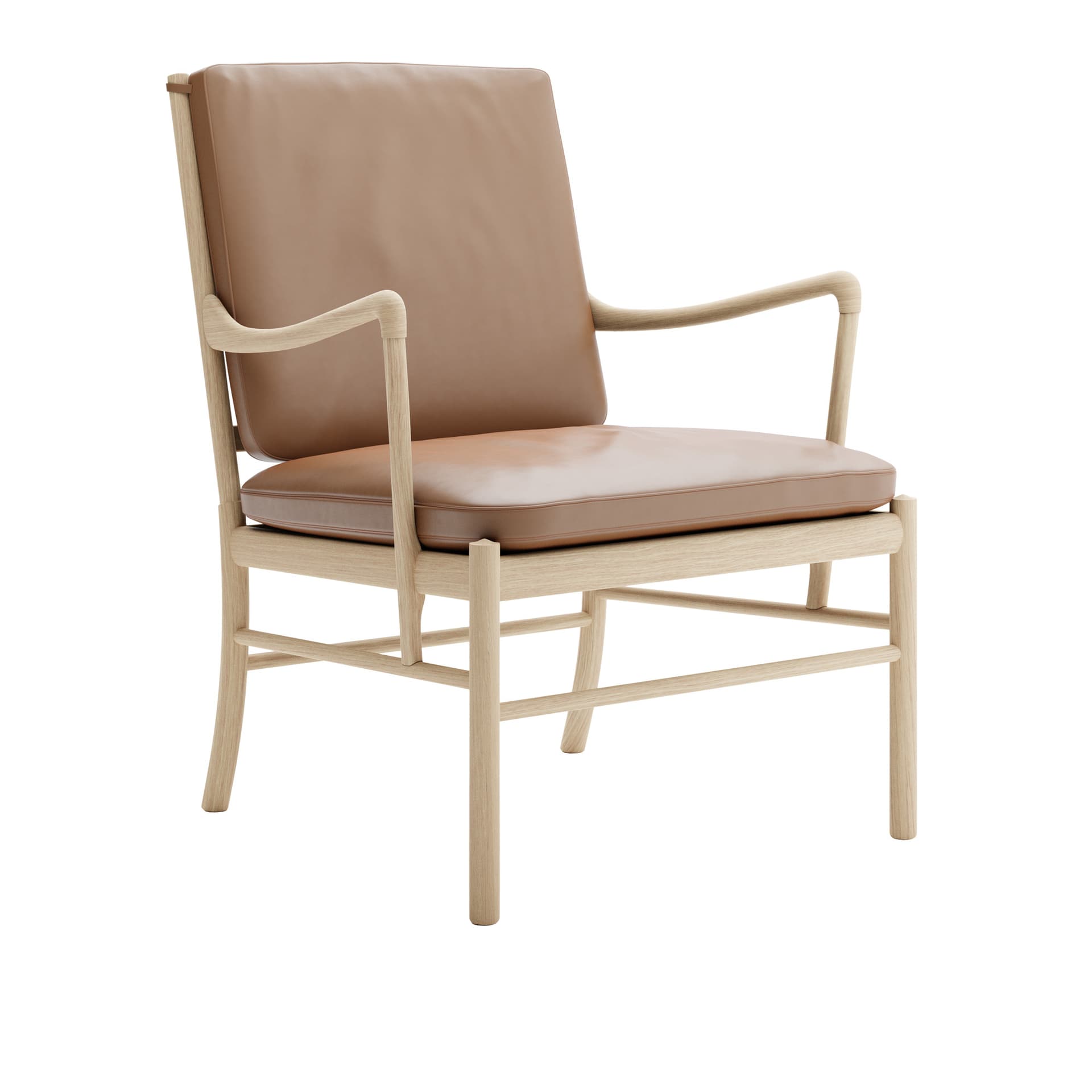 Carl Hansen - OW149 - Colonial Chair, Tvålad Ek, Lädergrupp C Sif - 95 - Lenestoler - Ole Wanscher