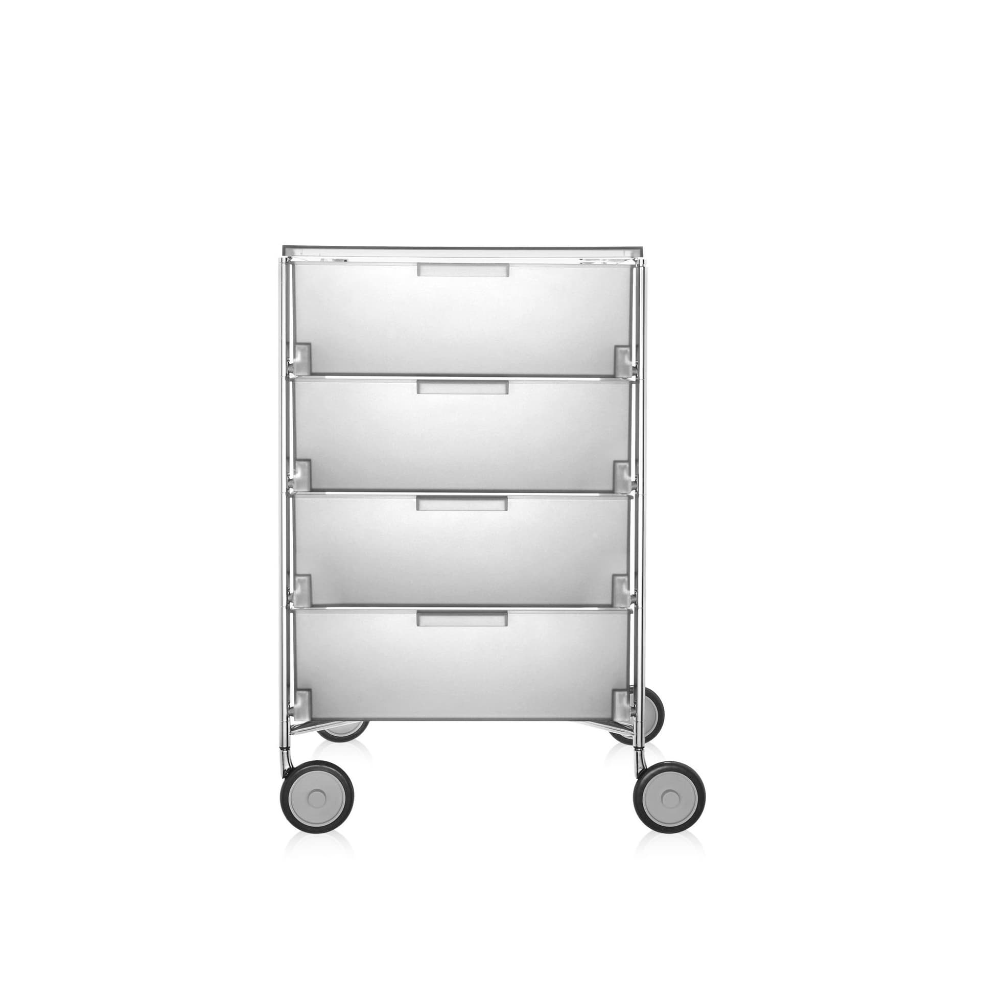 Kartell - Mobil 4 Drawers with Wheels Ice - Skuffeseksjoner - Atonio Citterio,Oliver Löw - Hvit - Metall/Plast