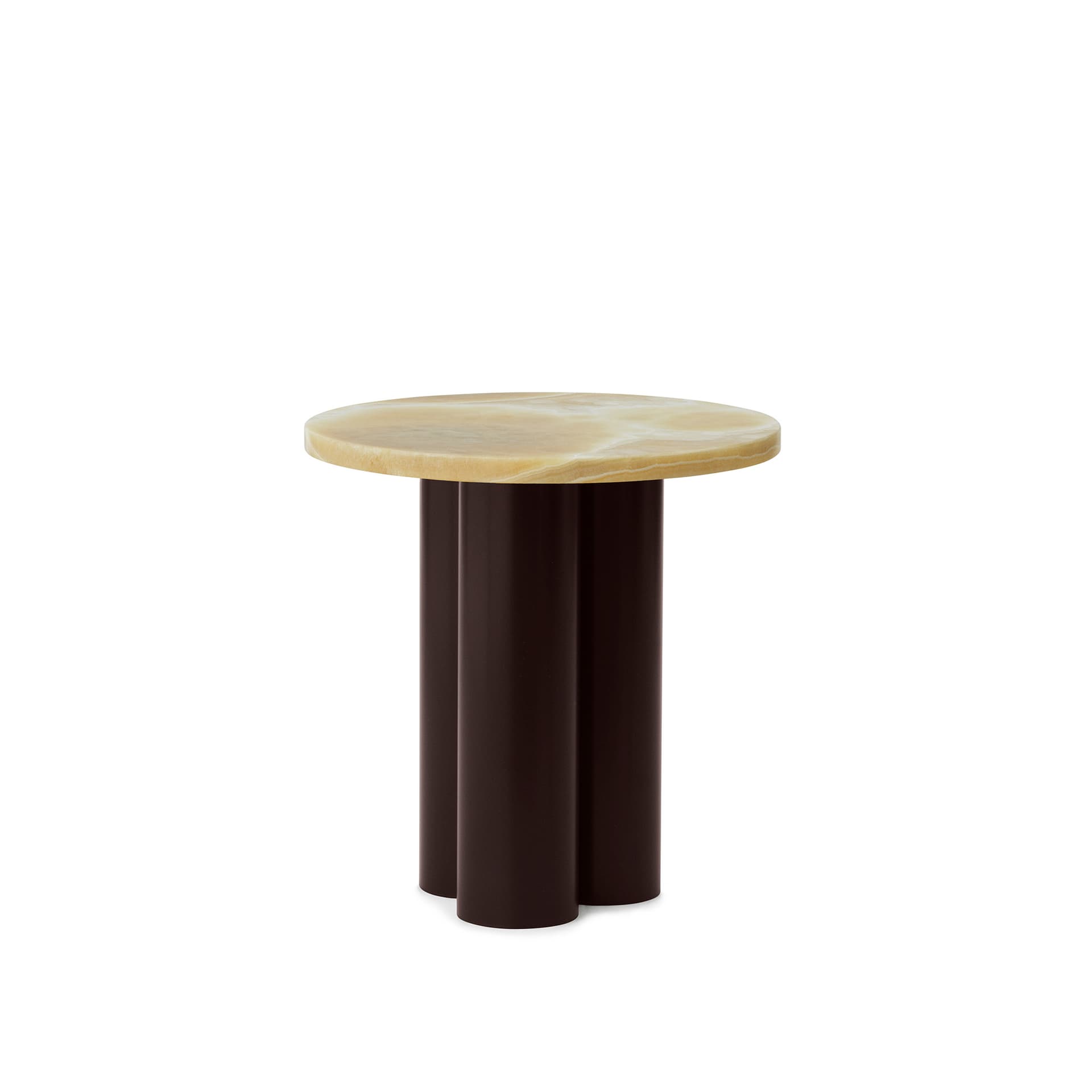Normann Copenhagen - Dit Table Brown - Honey Onyx - Småbord & sidebord - Gul - Metall/Stein