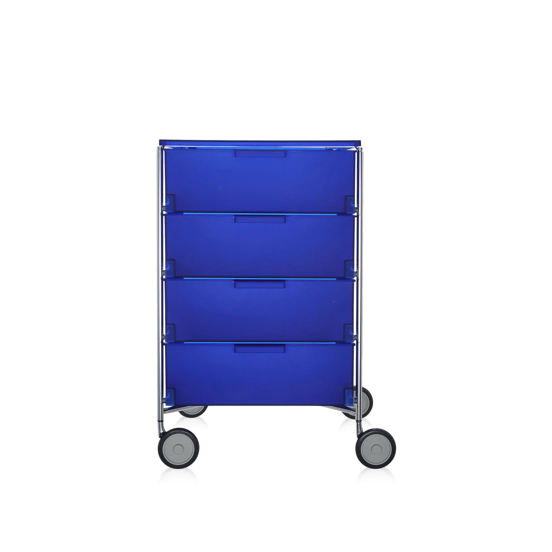 Kartell - Mobil 4 Drawers with Wheels Cobalt Blue - Skuffeseksjoner - Atonio Citterio,Oliver Löw - Blå - Metall/Plast