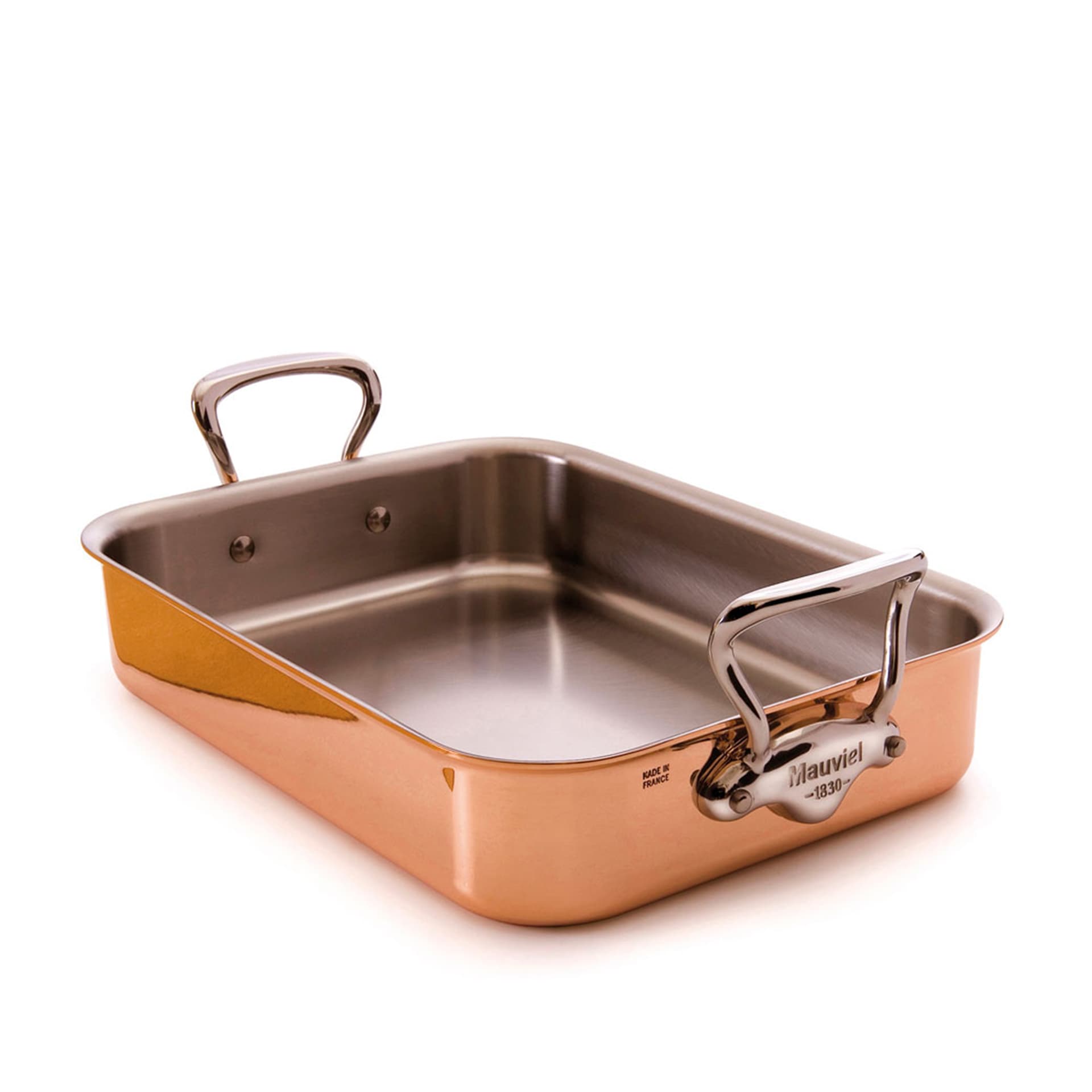 Mauviel - Roasting Pan M'150S Copper/Steel - 35 x 25 x 7 cm - Ovnsformer - Sølv,Kobber