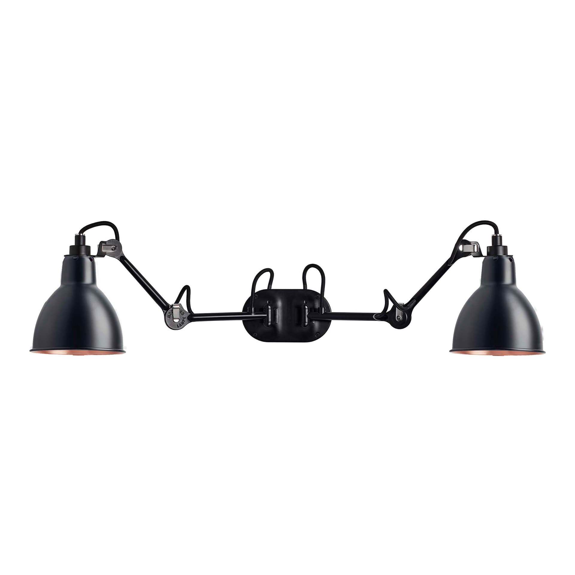 DCWéditions - Lampe Gras 204 Round Double, Black/Black-Copper - Sengelamper - Bernard-Albin Gras - Svart - Metall