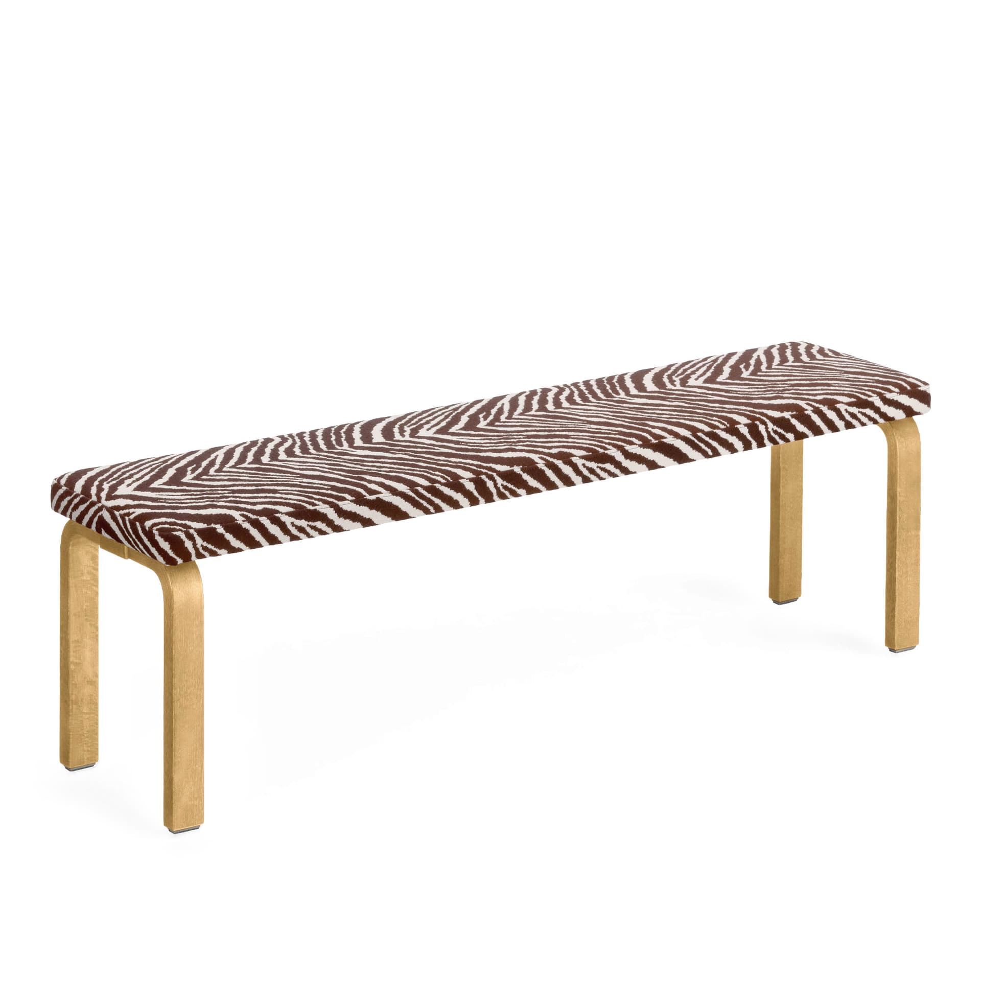 Artek - Benk 168B 35 x 150 cm klarlakkert bjørk / brun Zebra - Benker - Alvar Aalto - Brun - Tre