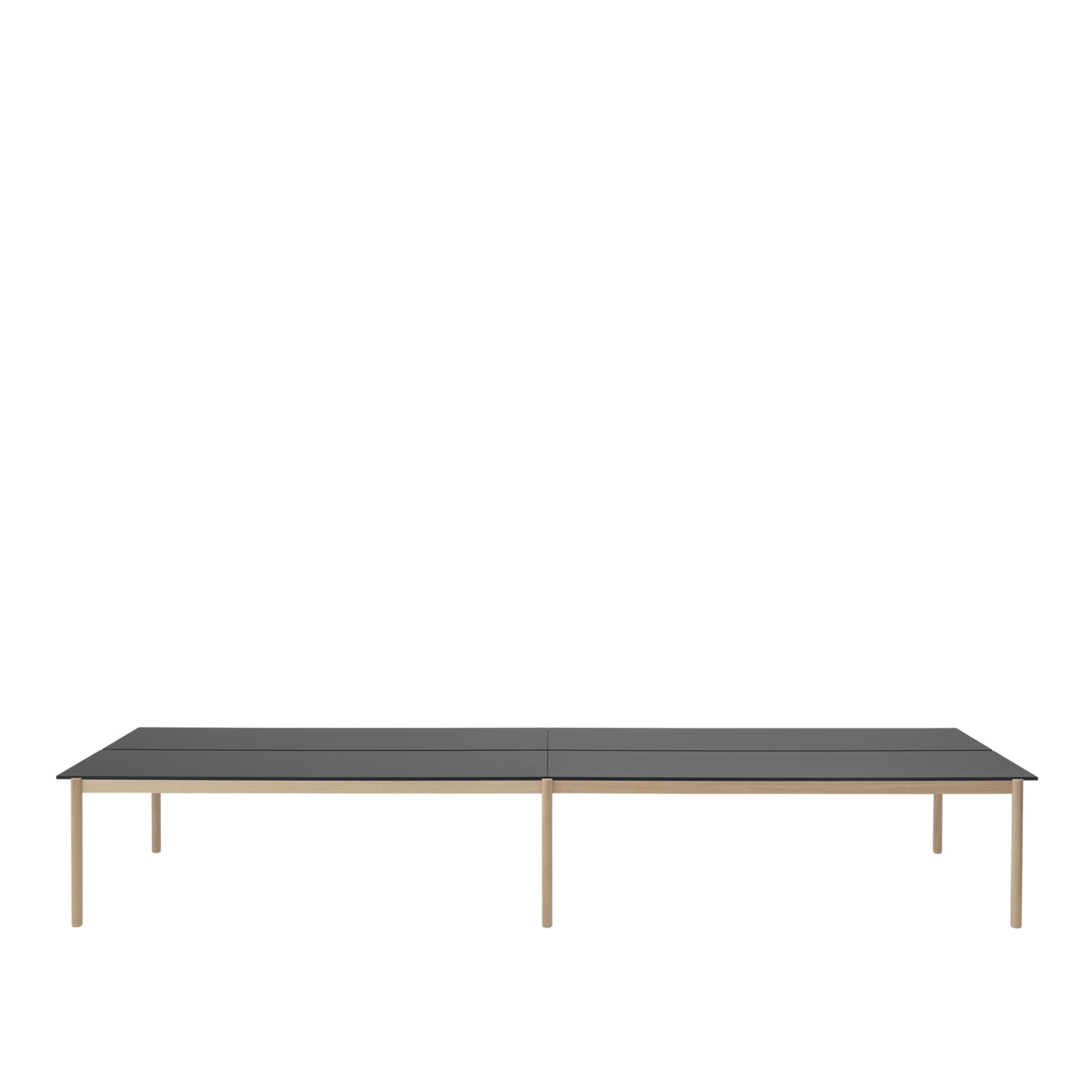 Muuto - Linear system table 110cm black nanolaminate/black abs/oak - Thomas Bentzen - Tre