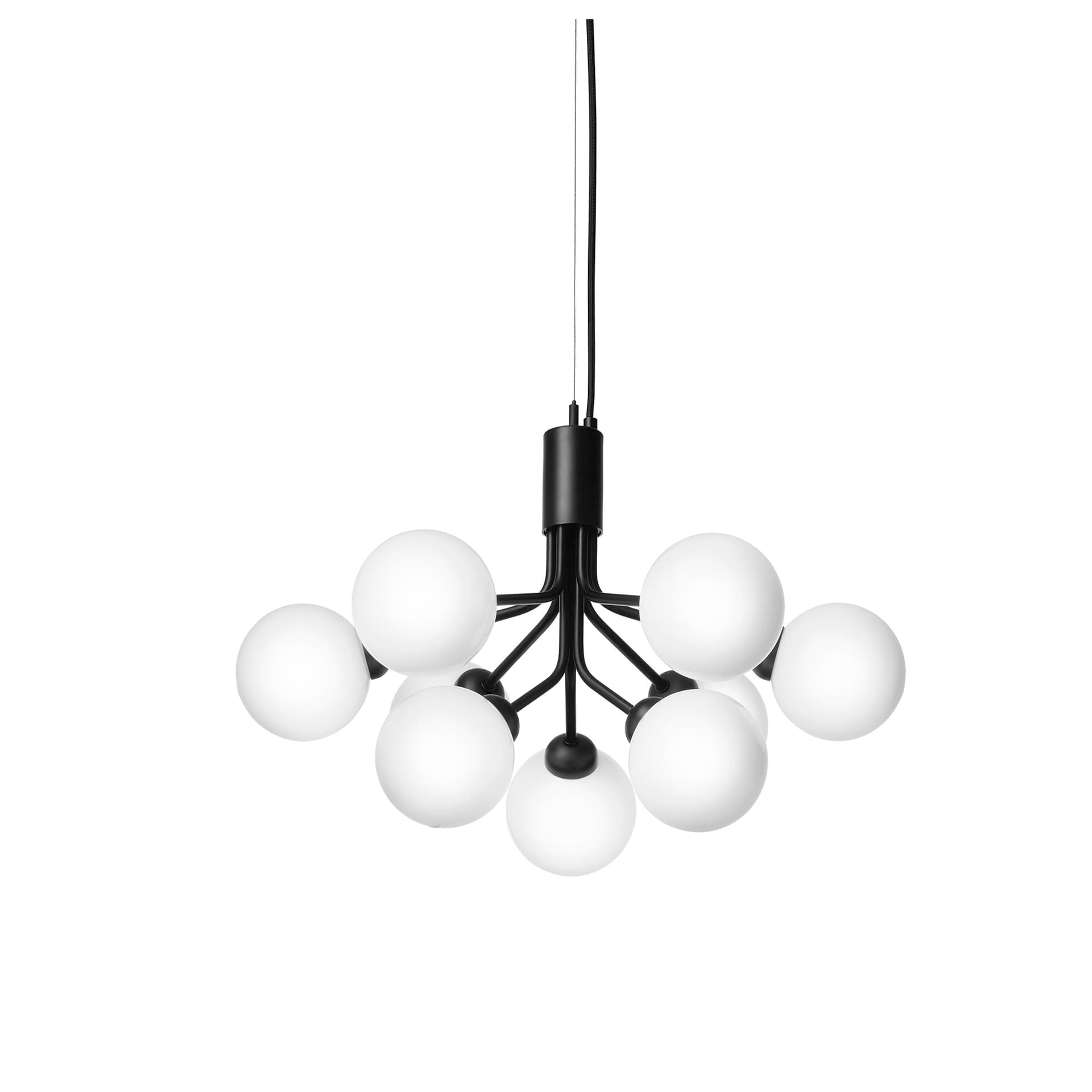 Nuura Aps - Apiales 9 Lysekrone Satin Black/Opal White Nuura