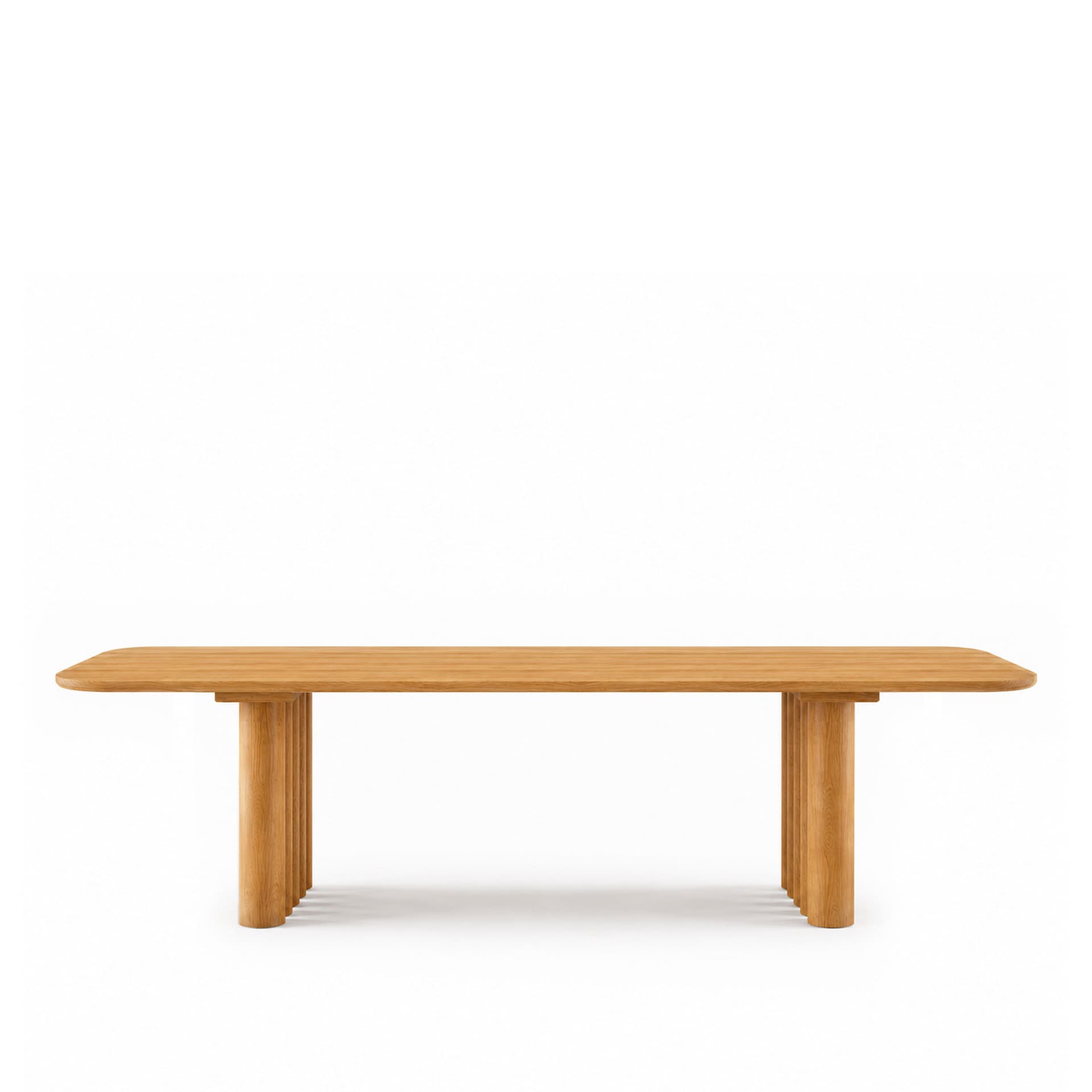 Dk3 - Plush Table Rectangular 30mm tabletop 130mm legs  L270 x W100 x H72 cm  Max 2 extension leaves Oak - oil - Spisebord - Oransje