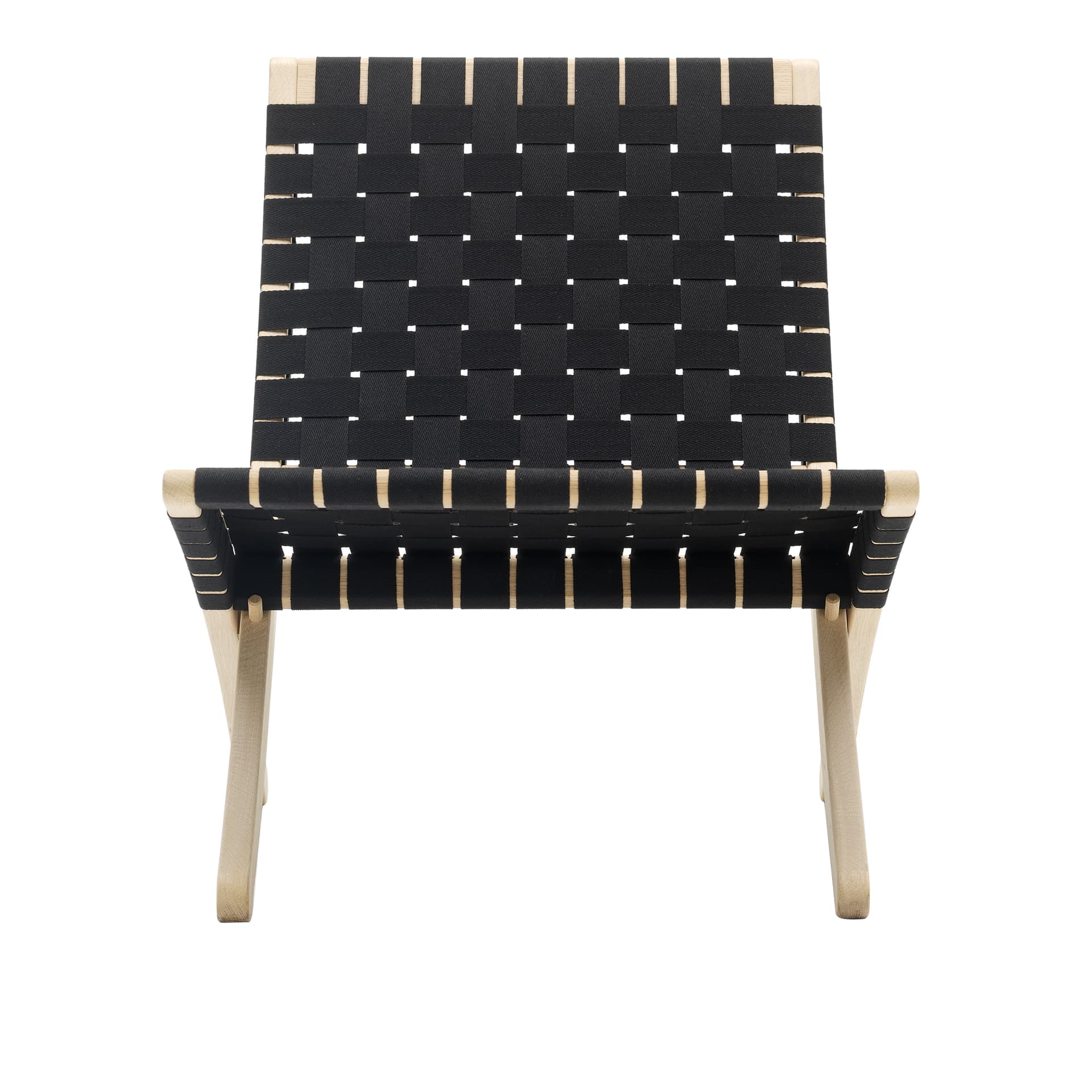 Carl Hansen - MG501 Cuba Chair, Tvålad Ek, Bomullsband i Svart - Lenestoler - Morten Gøttler - Tre farget - Naturlig materiale/Metall/Tre/Skum/Plast