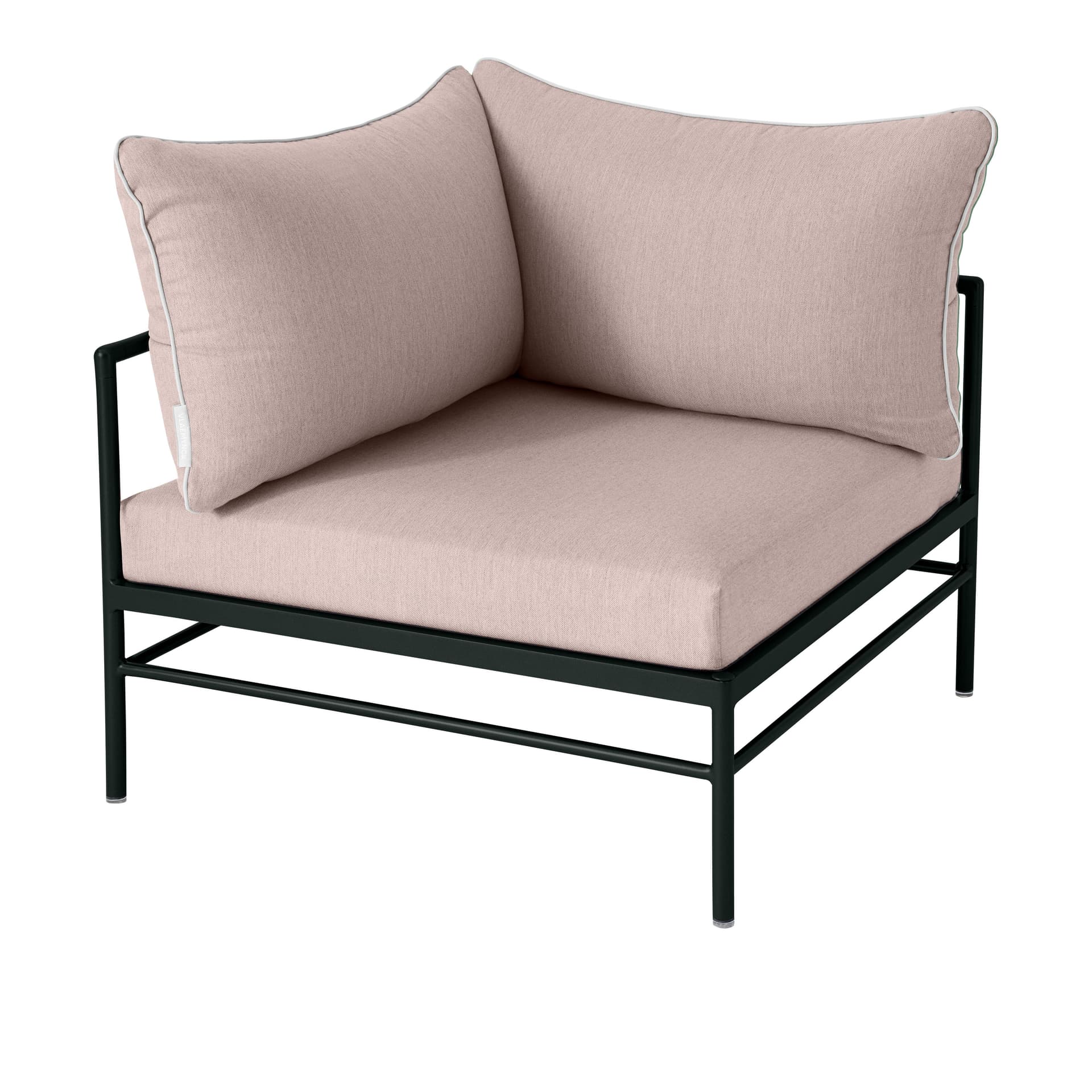 Fermob - Rivage Corner Armchair – Liquorice, Papyrus - Utendørs sofaer
