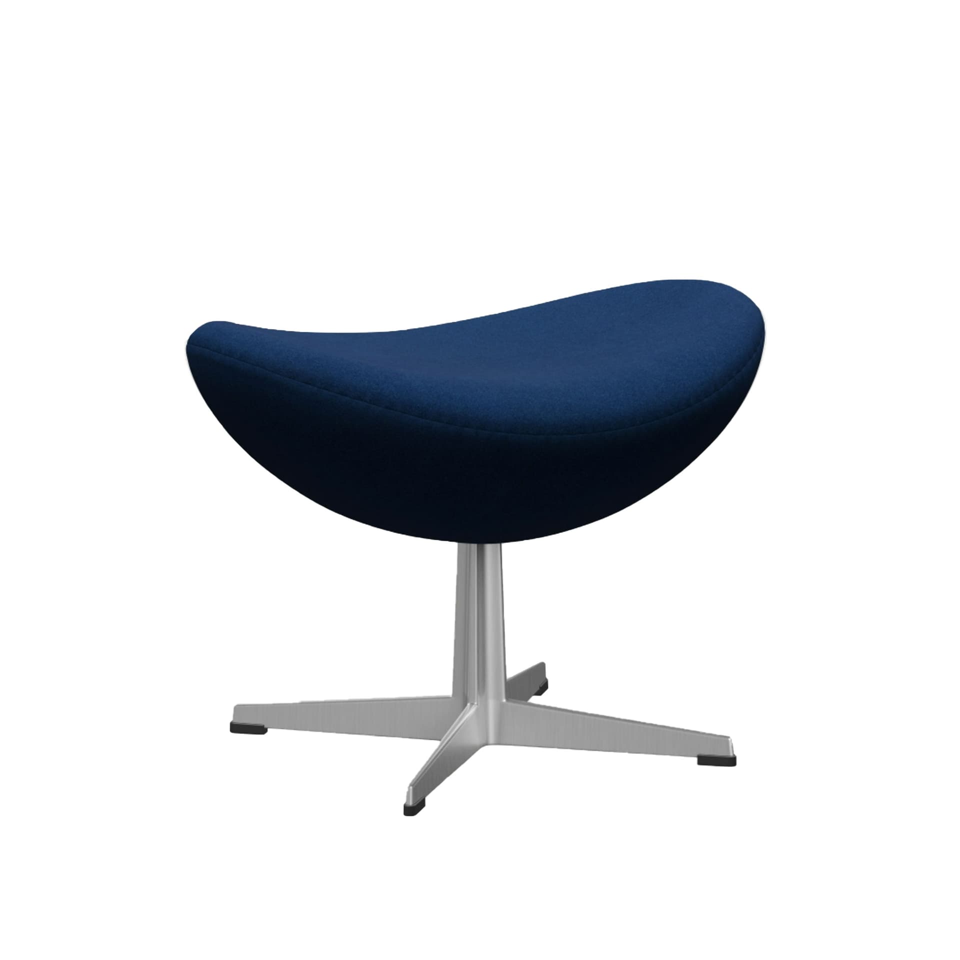 Fritz Hansen - Ägget Fotpall, Tyg, Tonus - 132 - Skamler & Taburetter - Arne Jacobsen - Blå - Metall/Tekstilmateriale/Syntetisk materiale