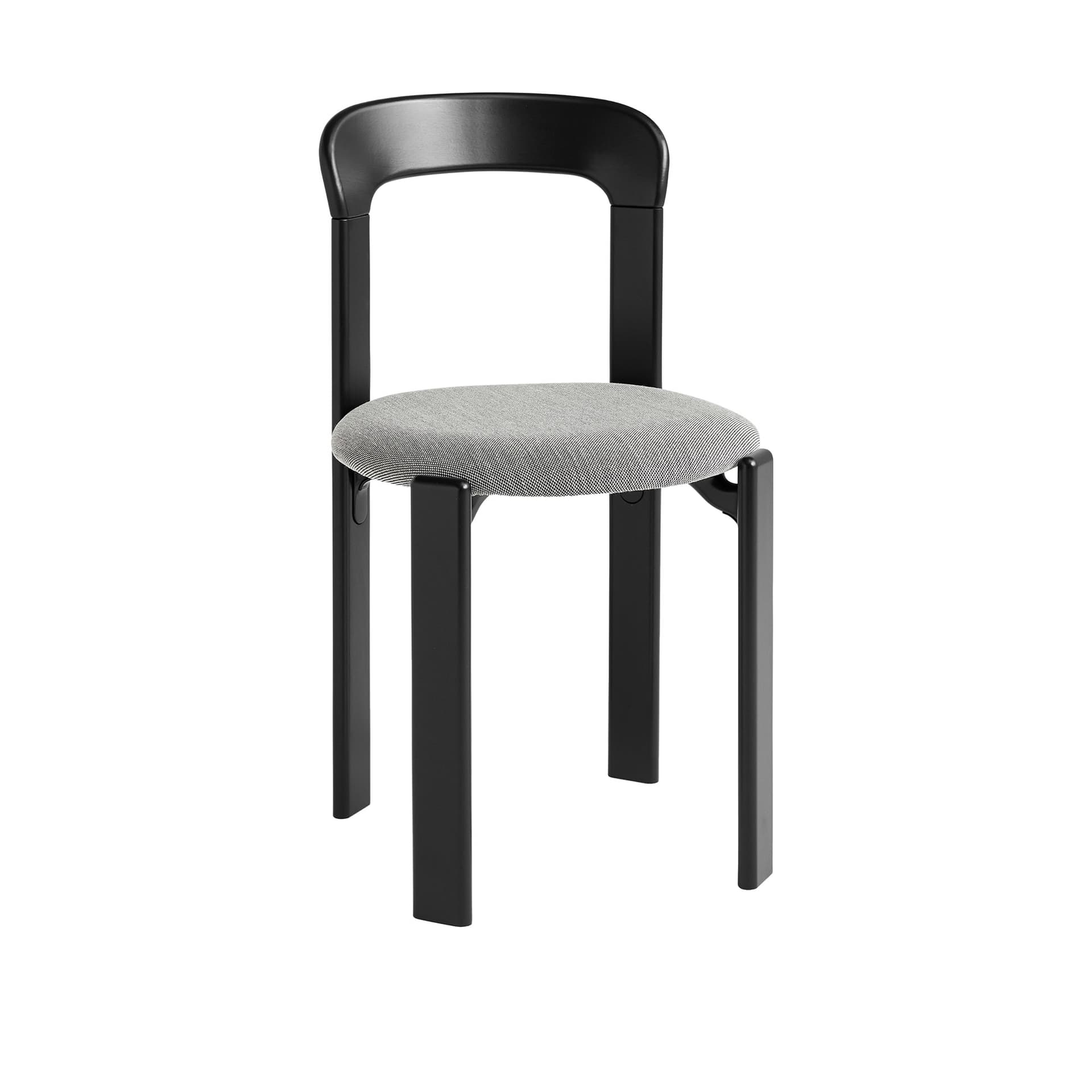 HAY - Rey Chair - Deep black waterbased lacquered beech, seat upholstery Steelcut Trio124 REY22 - Spisestoler - Bruno Rey - Svart - Tre