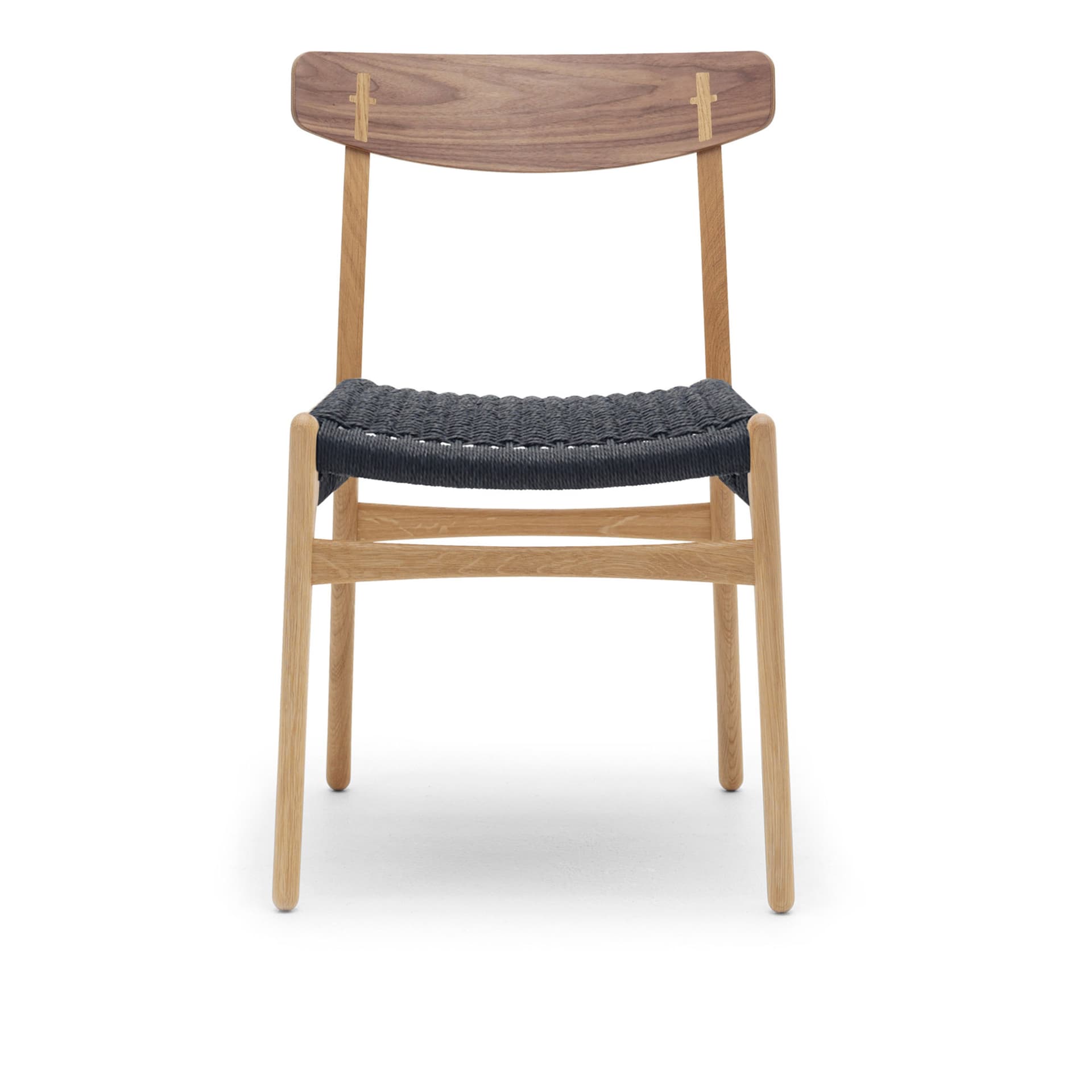 Carl Hansen - CH23, Oljad Ek  Valnöt, Svartflätat papperssnöre - Spisestoler - Hans J. Wegner - Tre farget - Papir/Tre
