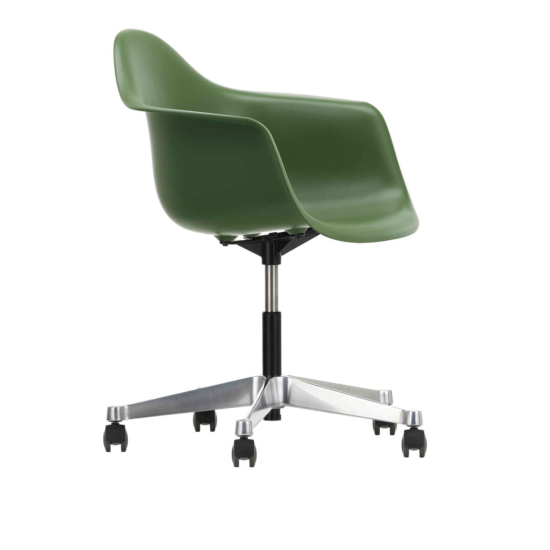 Vitra - Eames Plastic Armchair PACC - 48 Forest - Castors Soft - Kontorstoler - Charles & Ray Eames - Grønn