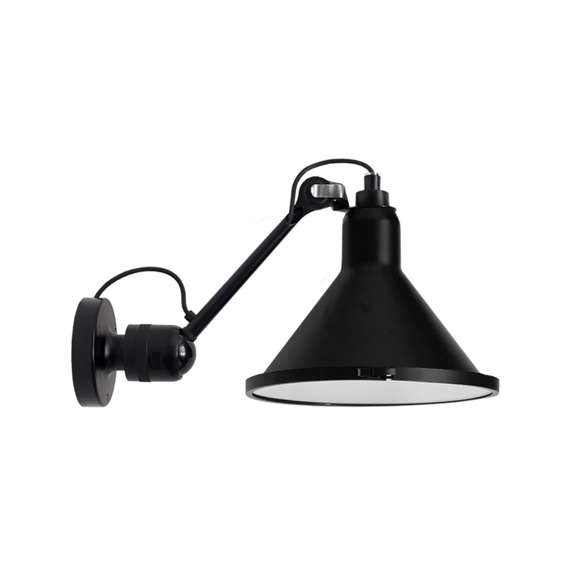 DCWéditions - Lampe Gras No 304 XL Outdoor Seaside Conic Black/Black - Utendørs vegglamper - Bernard-Albin Gras - Svart - Glass/Metall/Syntetisk materiale
