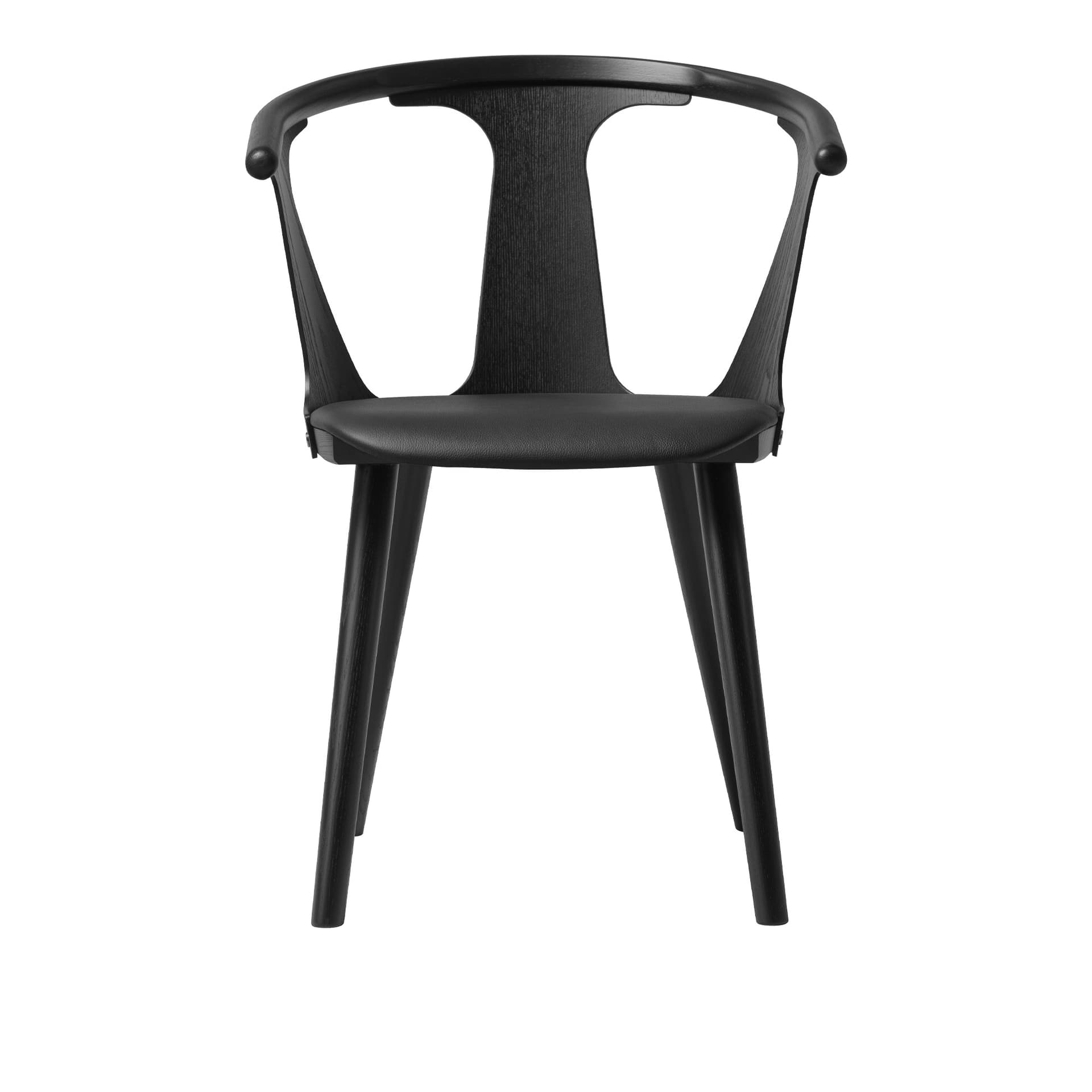 &Tradition - In Between SK2 - Black Silk Leather/Black Lacquered Oak - Spisestoler - Sami Kallio - Tre farget - Lær/Tre