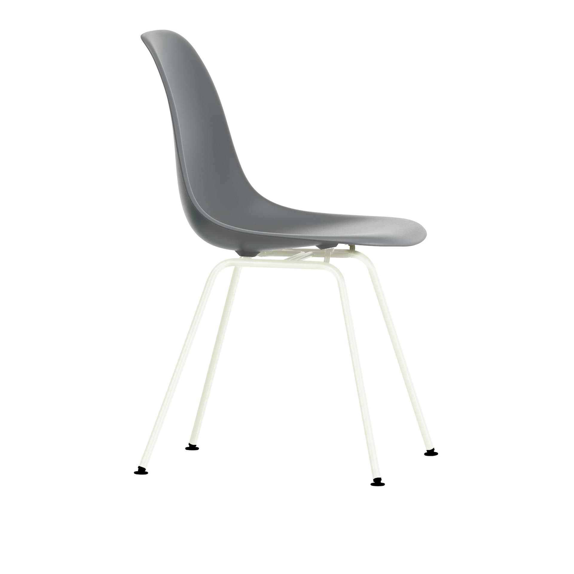 Vitra - Eames Plastic Chair DSX - 56 Granite Grey - White Base - Spisestoler - Charles & Ray Eames - Grå - Metall/Plast