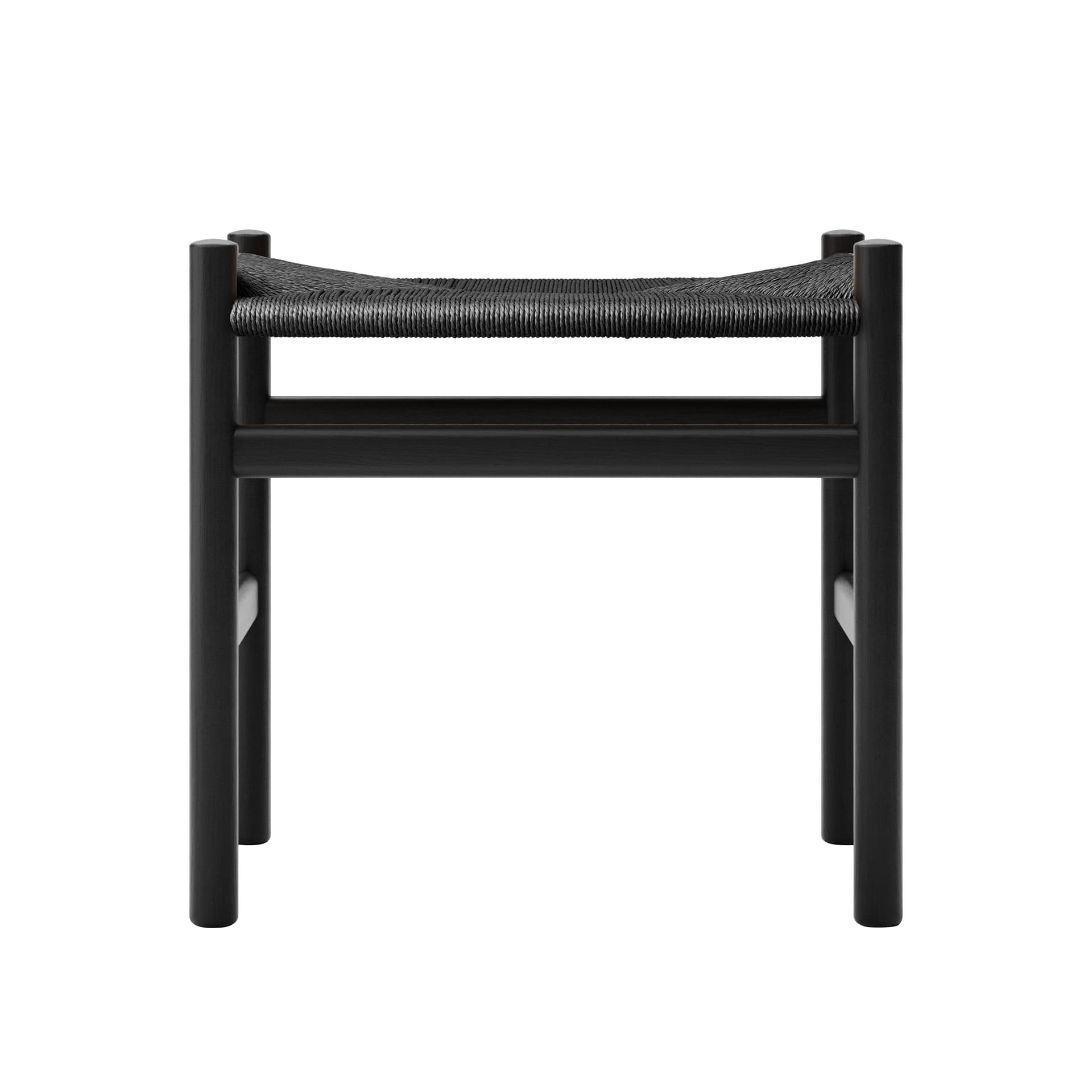 Carl Hansen - CH53, Ek, Svart, Svartflätad, 43 cm - Skamler & Taburetter - Hans J. Wegner - Svart - Papir/Tre