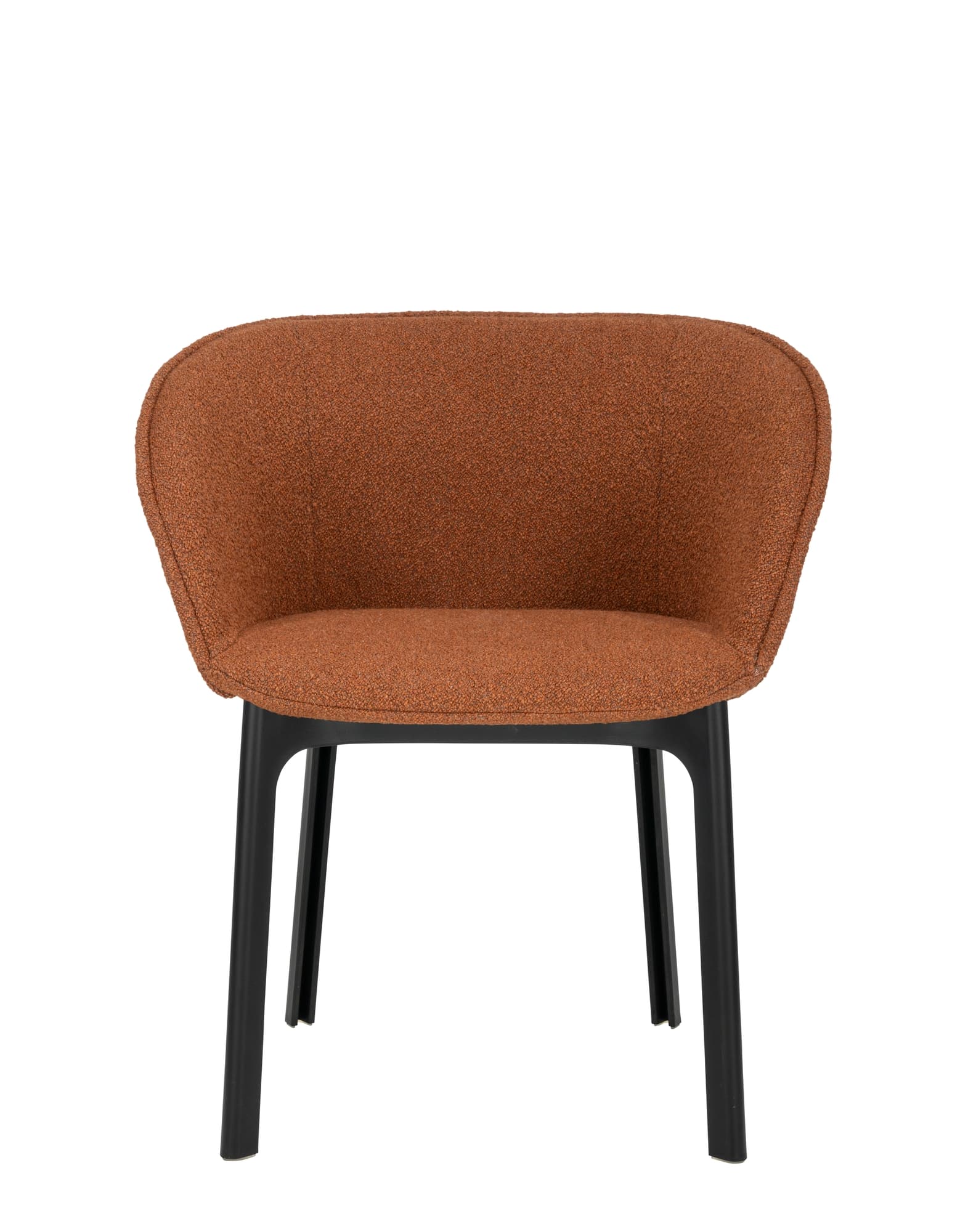 Kartell - Charla Orsetto, Black Base Rusty Orange - Spisestoler - Patricia Urquiola - Brun - Tekstilmateriale/Plast