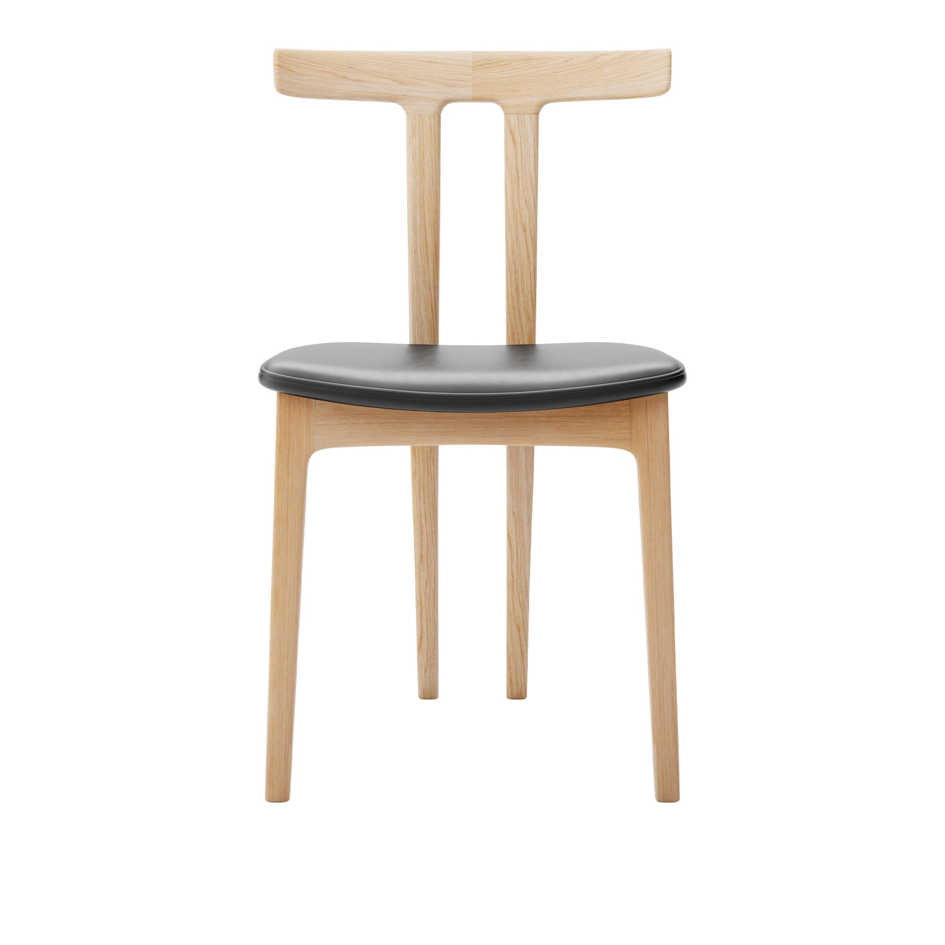 Carl Hansen - OW58, T-Chair, Oiled Oak, Leather Cat. C Sif 98 - Spisestoler - Ole Wanscher - Tre farget - Lær/Tre/Skum