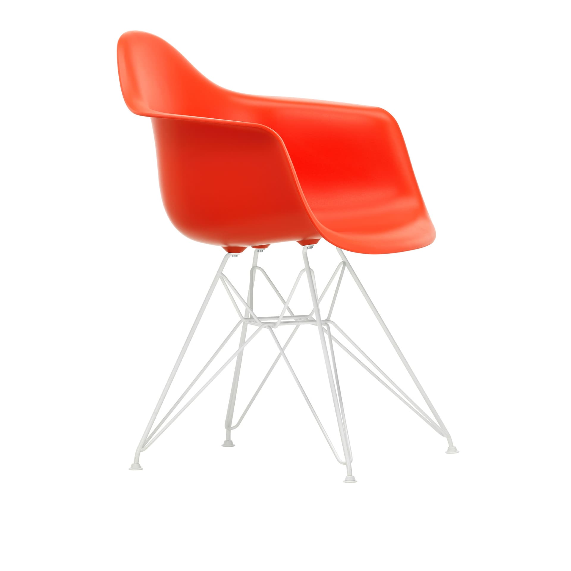 Vitra - Eames Plastic Armchair DAR - 03 Poppy Red - White Base - Spisestoler - Charles & Ray Eames - Rød - Metall/Plast