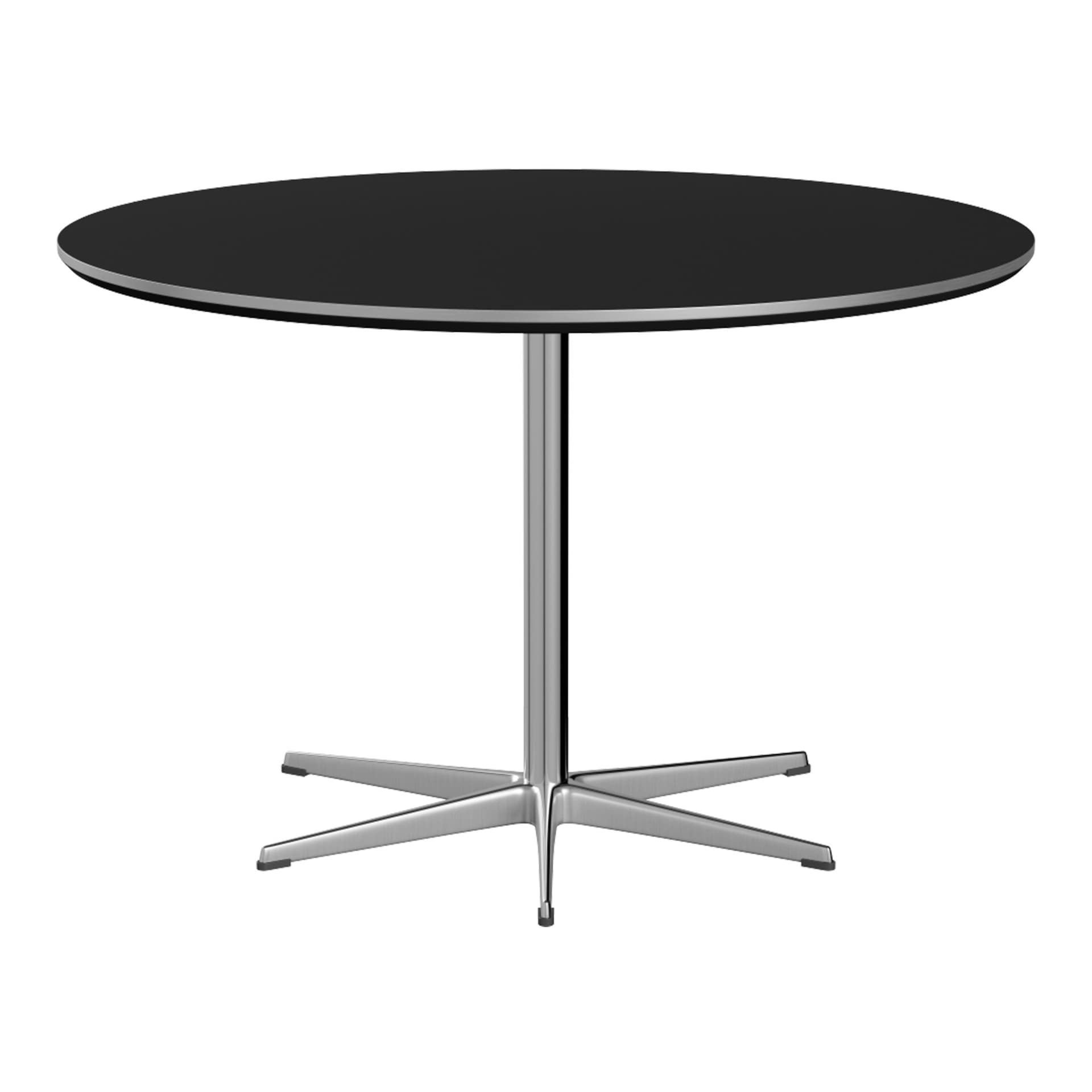 Fritz Hansen - A825 Cirkulär, Ø120 cm, Laminat Svart, 6-grenad stjärnfot - Spisebord - Arne Jacobsen,Piet Hein - Svart - Laminat/Metall