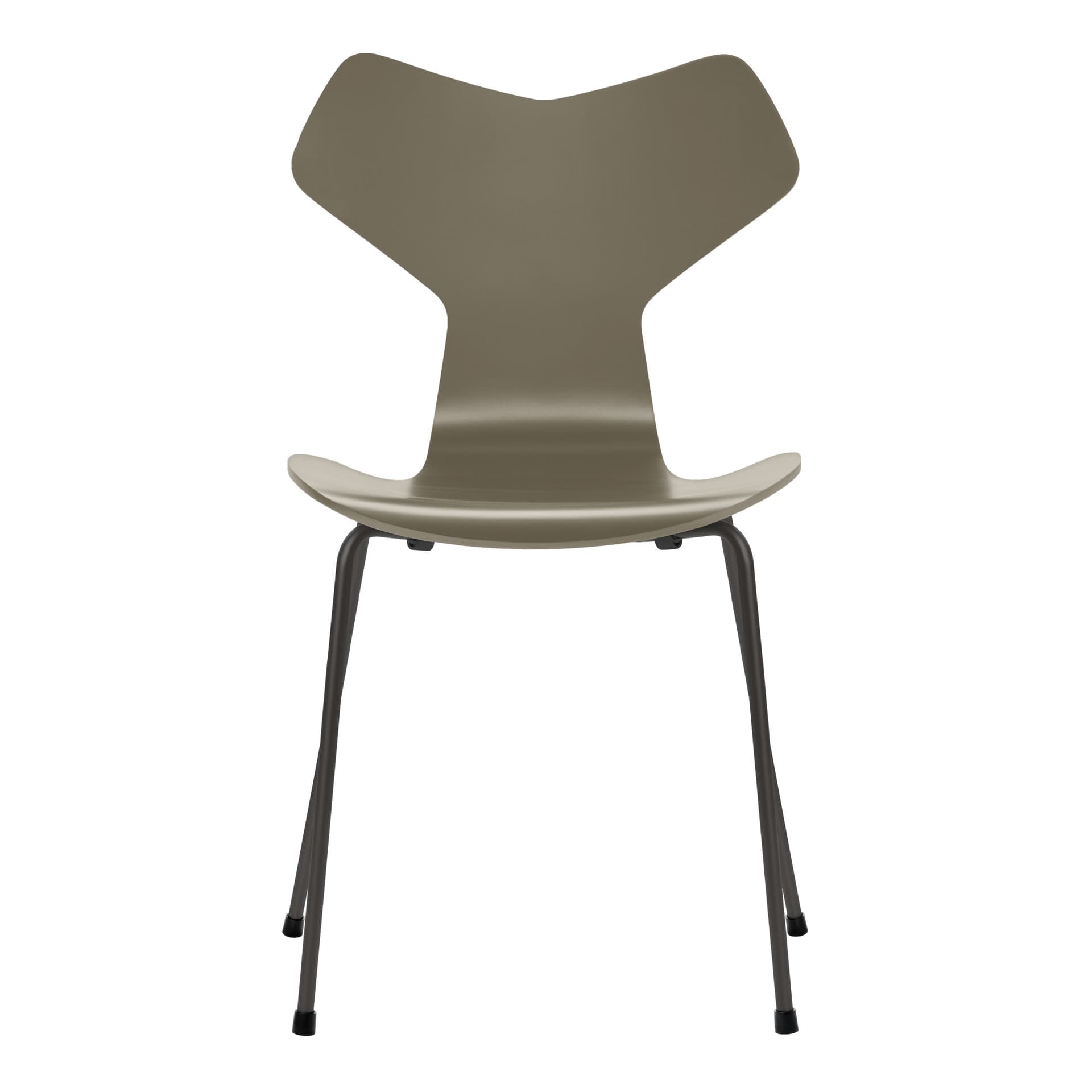 Fritz Hansen - Grand Prix 3130 Olive Green Lackad/Warm Graphite - Spisestoler - Arne Jacobsen - Beige,Grå - Metall/Tre