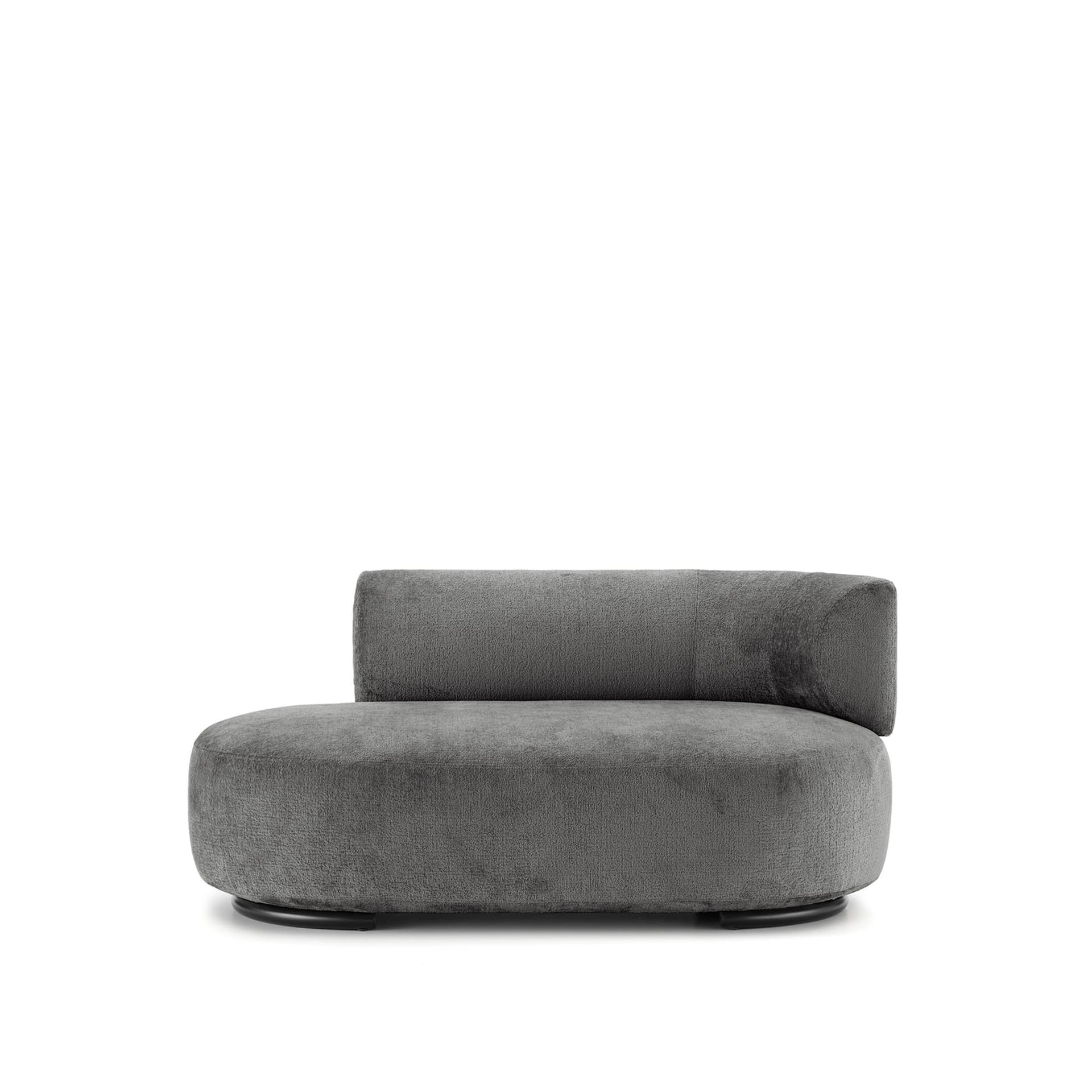 Kartell - K-Waiting Ottoman Right Backrest Chenille Gray - Sofaer - Rodolfo Dordoni - Grå - Metall/Tekstilmateriale/Plast