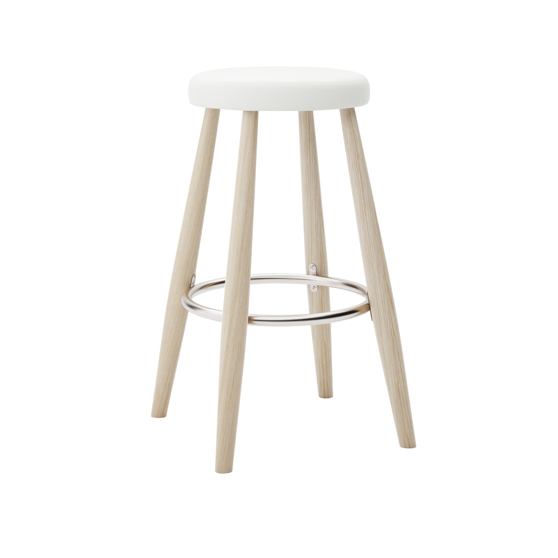 Carl Hansen - CH58 Low Stool, Tvålad Ek, Lädergrupp B Thor - 390 - Barstoler & barkrakker - Hans J. Wegner - Tre farget - Lær/Metall/Tre