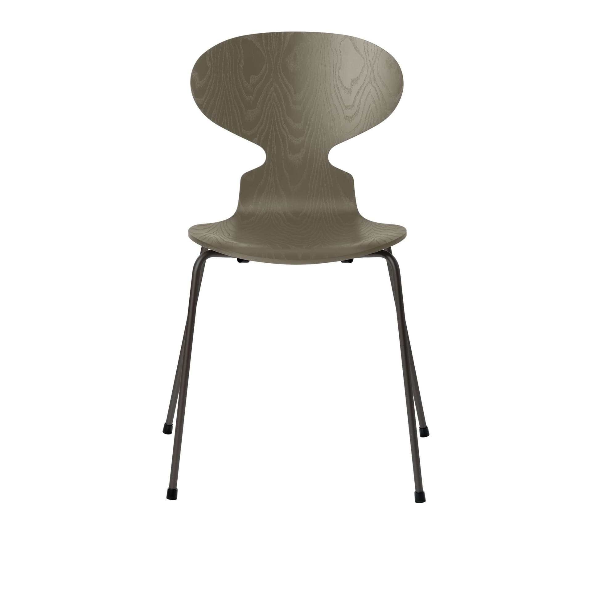 Fritz Hansen - Ant 3101 farget asketrefinér stålstativ varm grafitt olive green - Spisestoler - Arne Jacobsen - Grønn - Metall/Tre