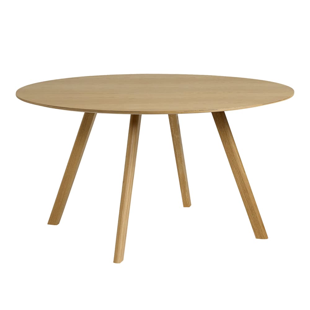 HAY - CPH25 2.0 Table Lacquered Oak Frame Ø140 X H74  Lacquered Oak Veneer Tabletop Lacquered Edge - Spisebord - Ronan & Erwan Bouroullec - Tre farget - Tre
