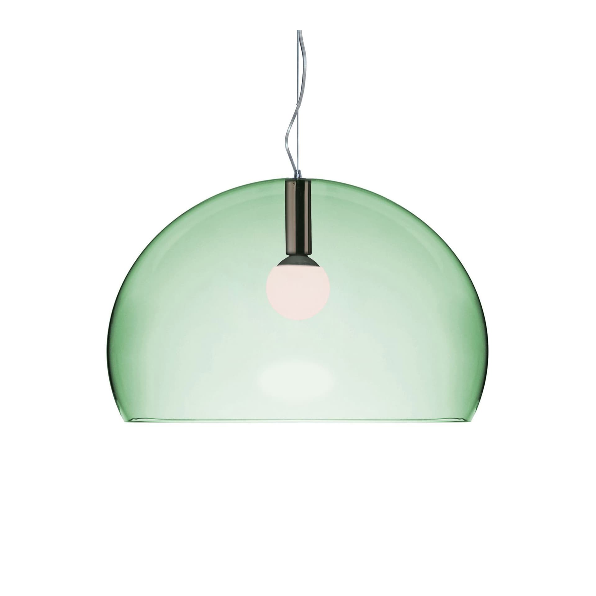 Kartell - Big FL/Y Suspension 9058 - Transparent Sage Green - Pendellamper - Ferruccio Laviani - Grønn