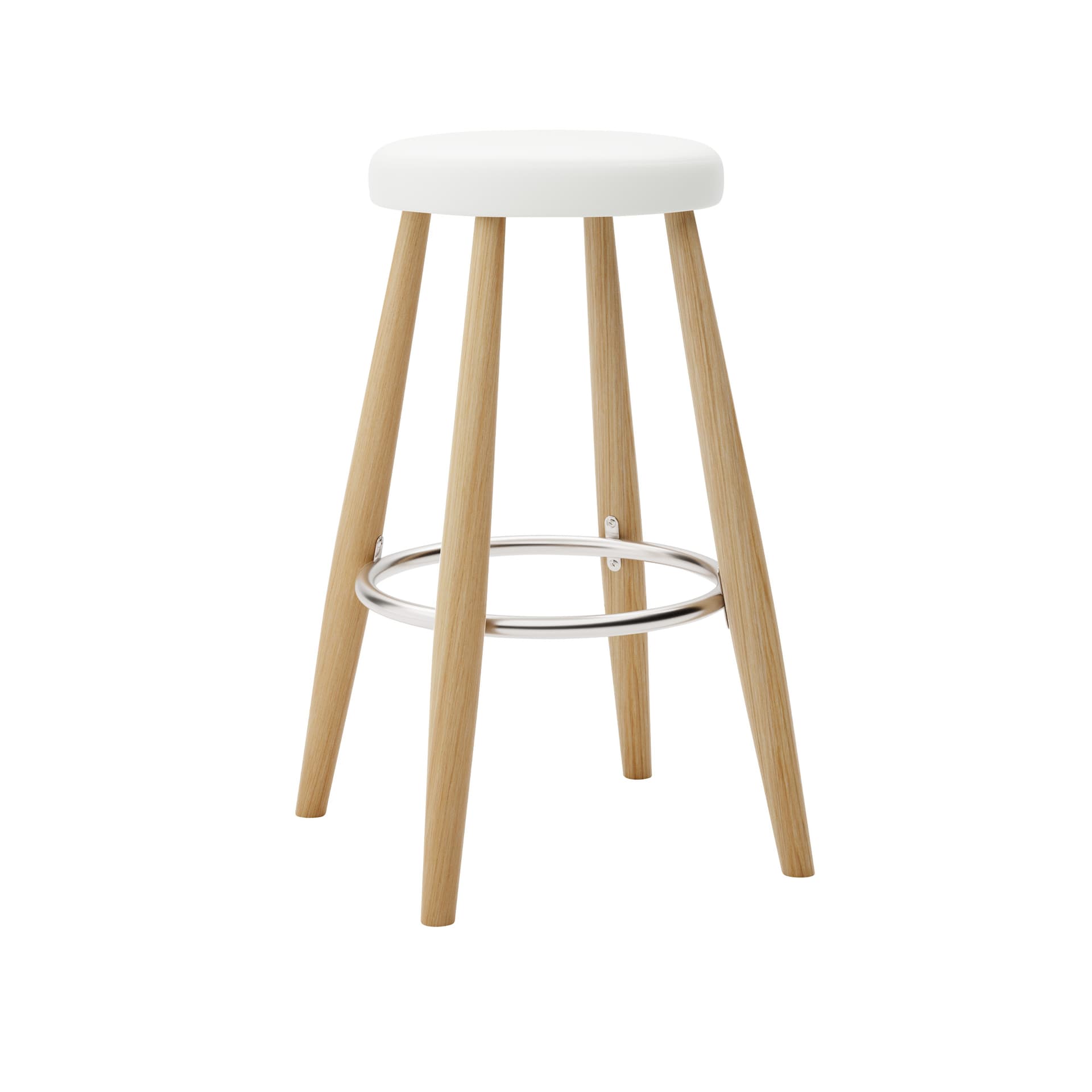 Carl Hansen - CH58 Low Stool, Oljad Ek, Lädergrupp B Thor - 390 - Barstoler & barkrakker - Hans J. Wegner - Tre farget - Lær/Metall/Tre