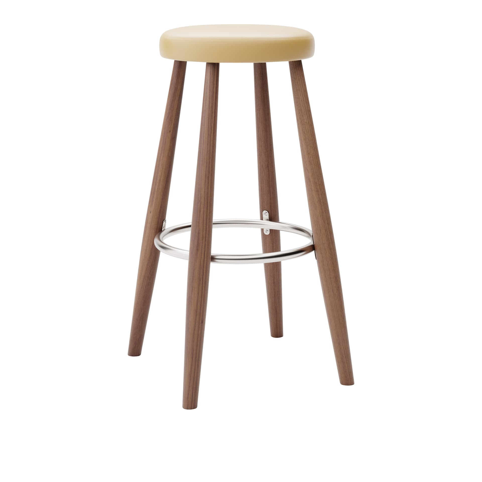 Carl Hansen - CH56 High Stool, Oljad Valnöt, Lädergrupp B Thor - 325 - Barstoler & barkrakker - Hans J. Wegner - Tre farget - Lær/Metall/Tre