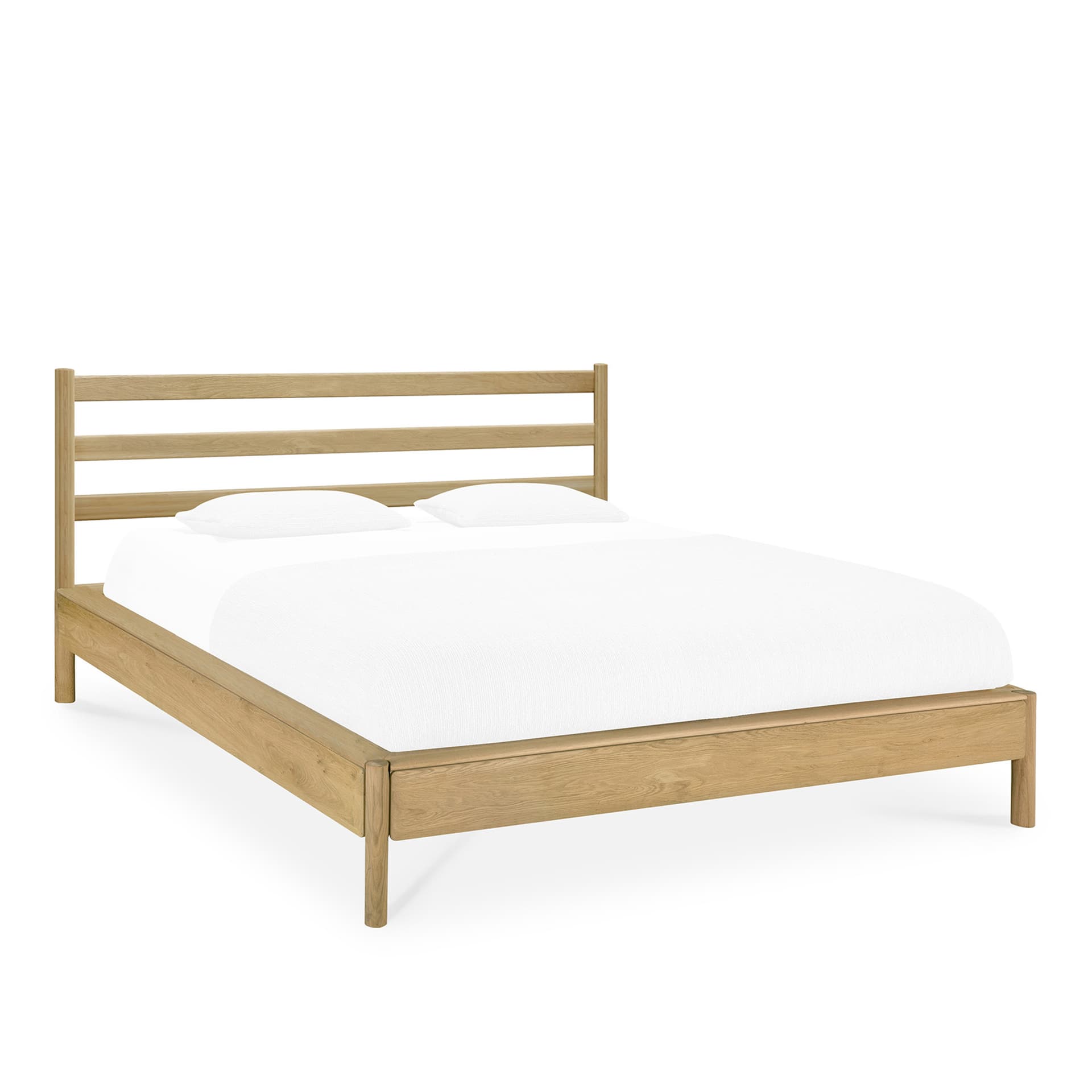 Ethnicraft - PI Headboard And Bed Frame - Oak - Mattress 180X200 - Without Slats - Senger - Alain Van Havre - Tre farget - Tre