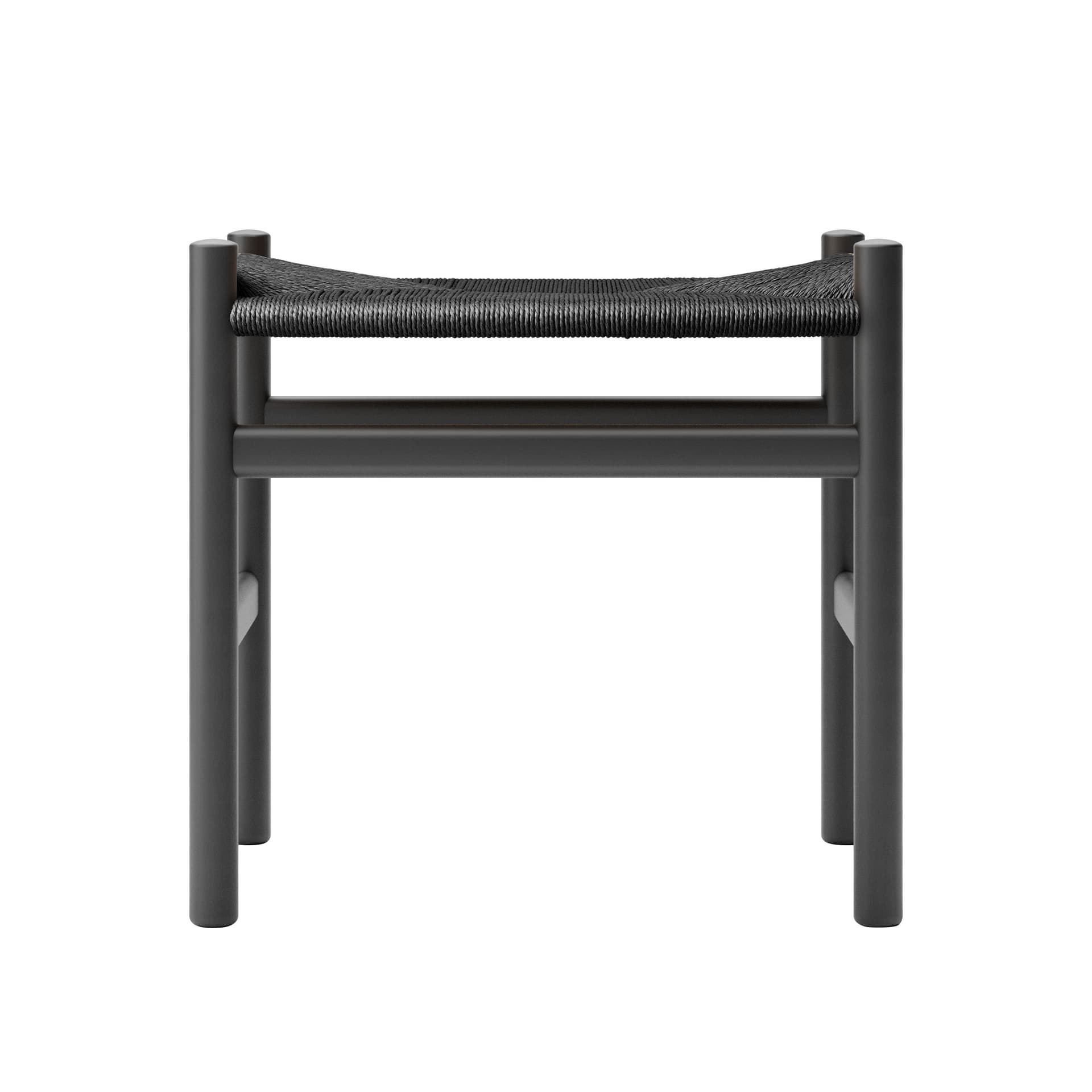Carl Hansen - CH53, Bok, Black, Svartflätad, 43 cm - Skamler & Taburetter - Hans J. Wegner - Svart - Papir/Tre
